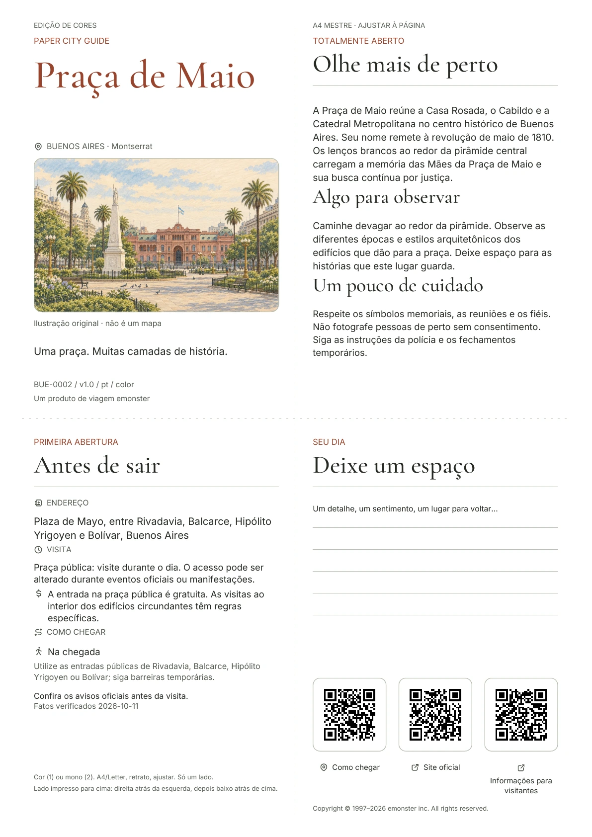 Capa real do guia Praça de Maio · Edição colorida