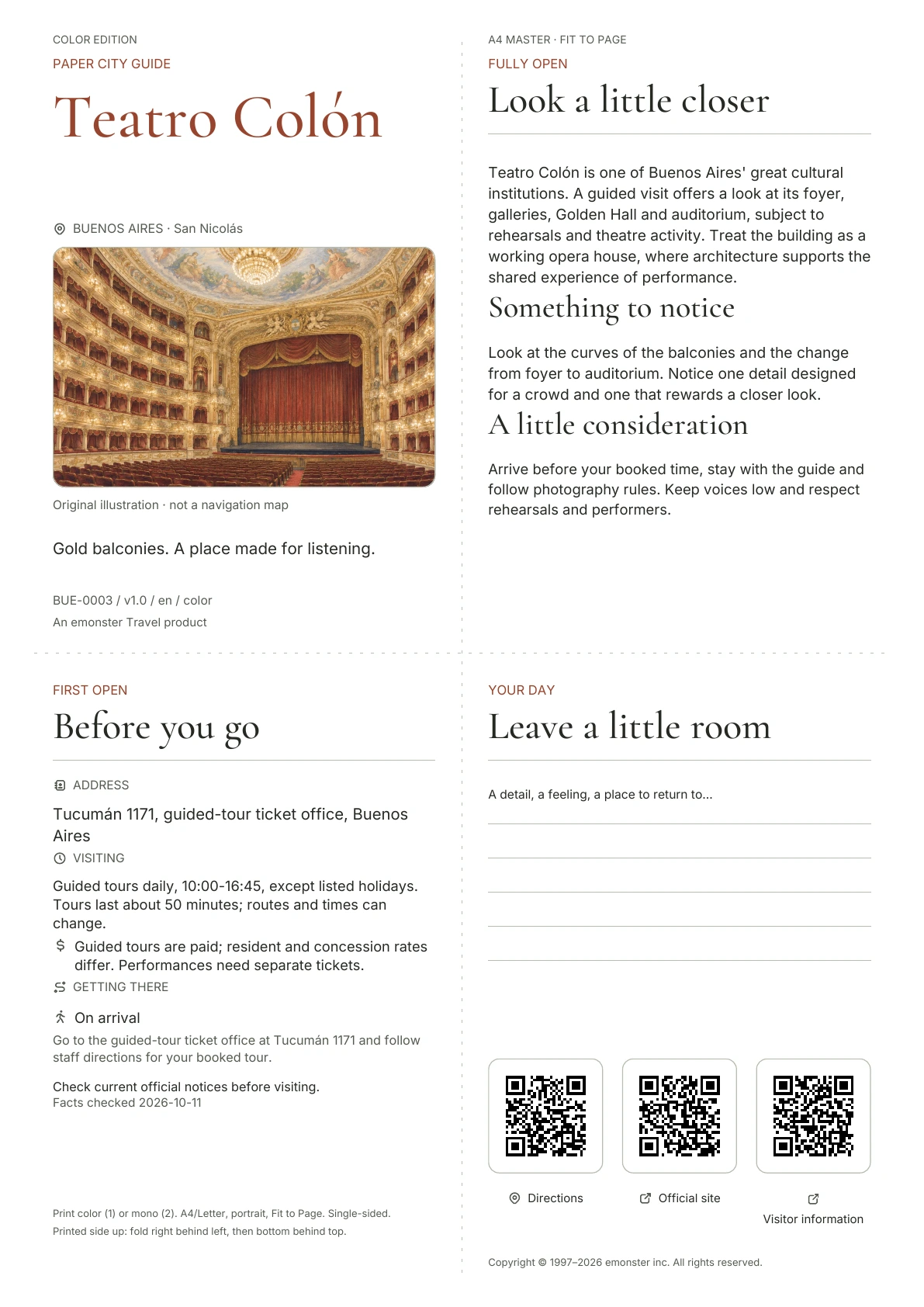 Actual Teatro Colón guide cover · Color edition