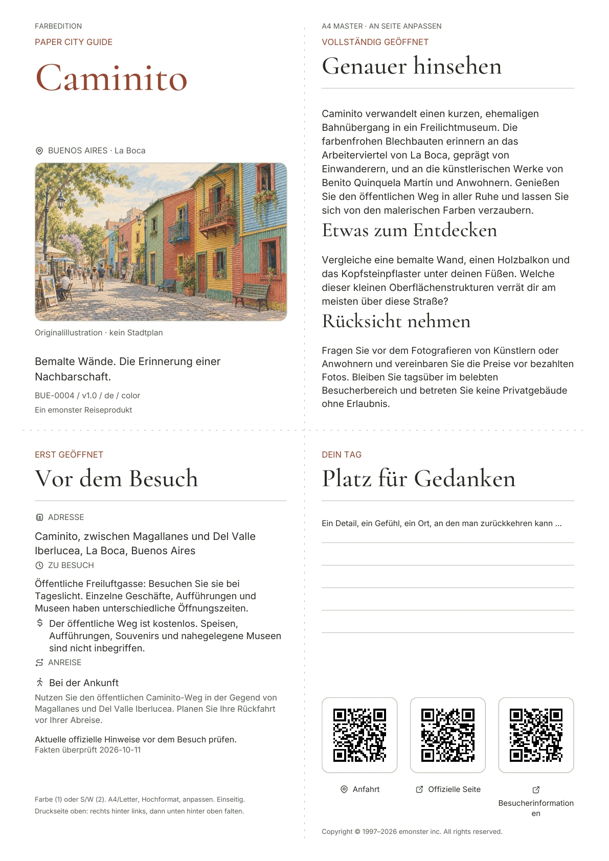 Tatsächliches Titelblatt: Caminito · Farbausgabe