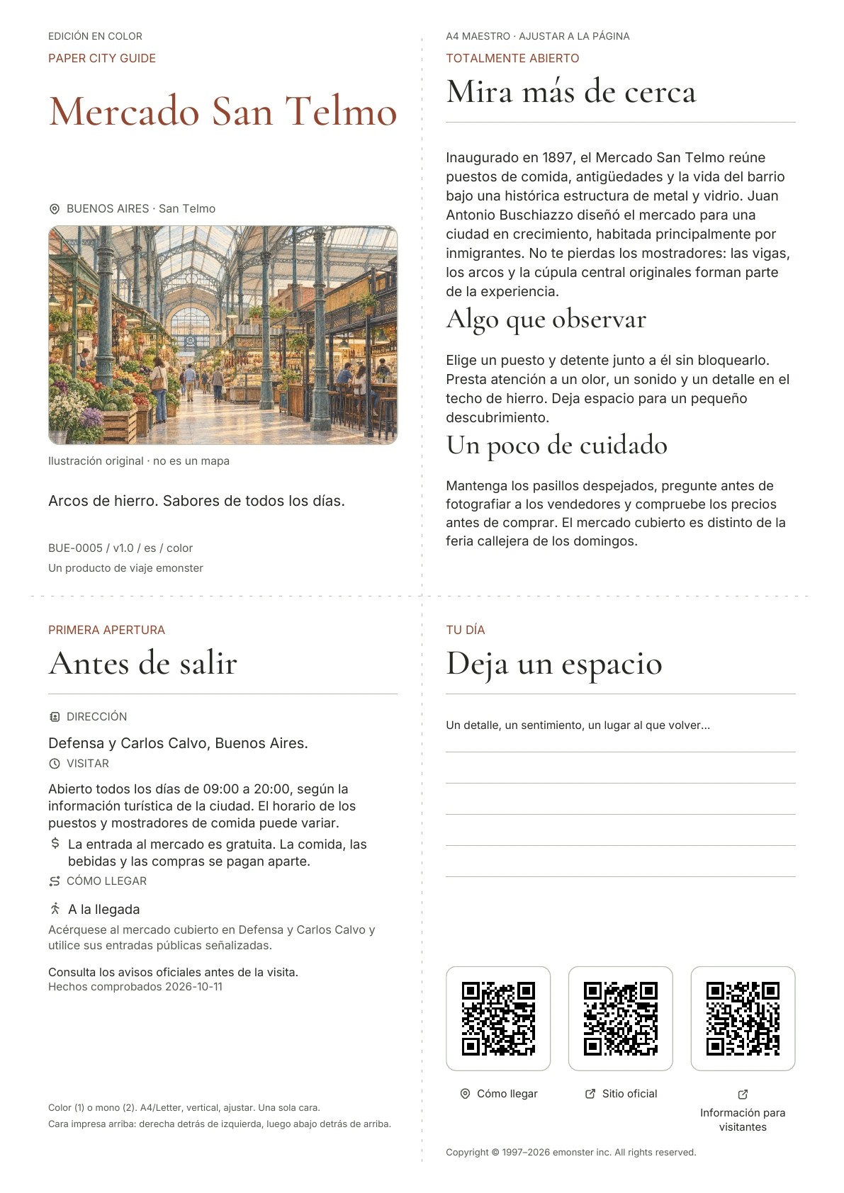 Portada real de la guía Mercado San Telmo · Edición en color