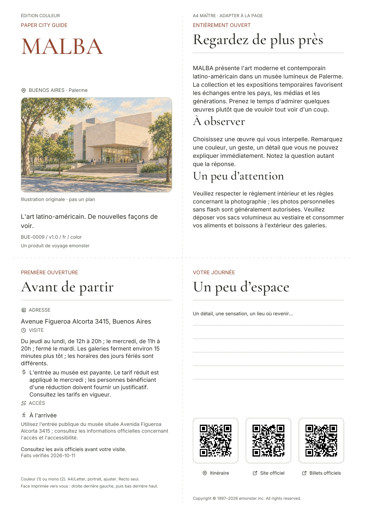 Couverture réelle du guide MALBA · Édition couleur