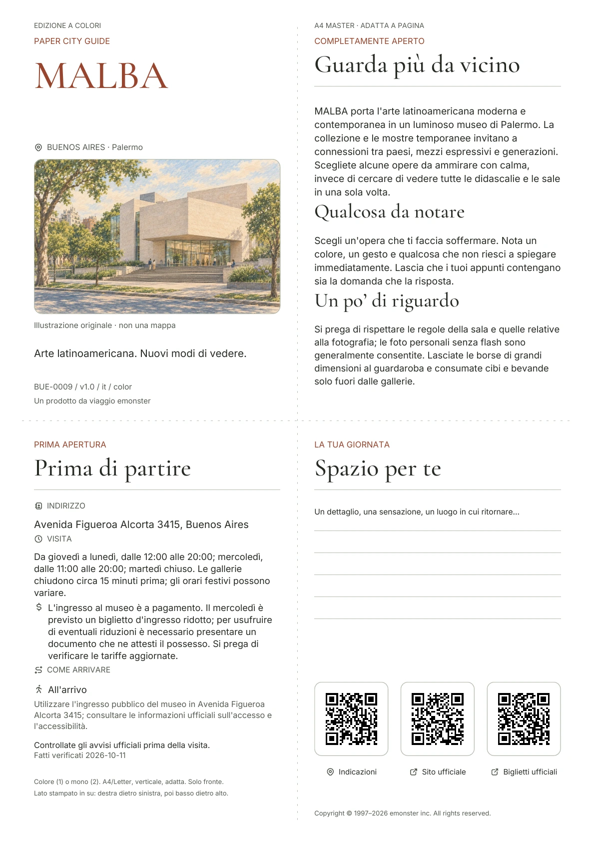 Copertina reale della guida MALBA · Edizione a colori