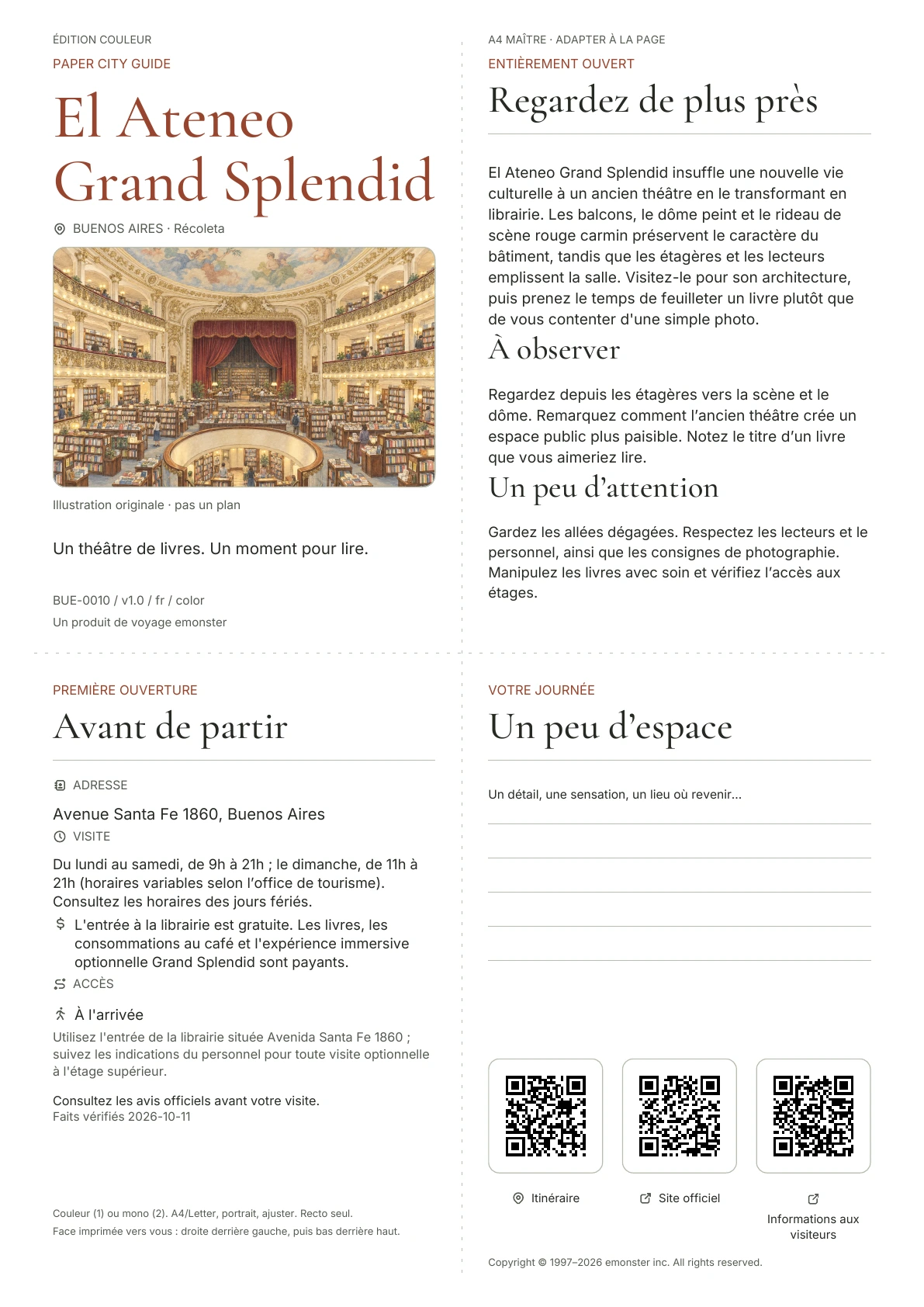 Couverture réelle du guide El Ateneo Grand Splendid · Édition couleur