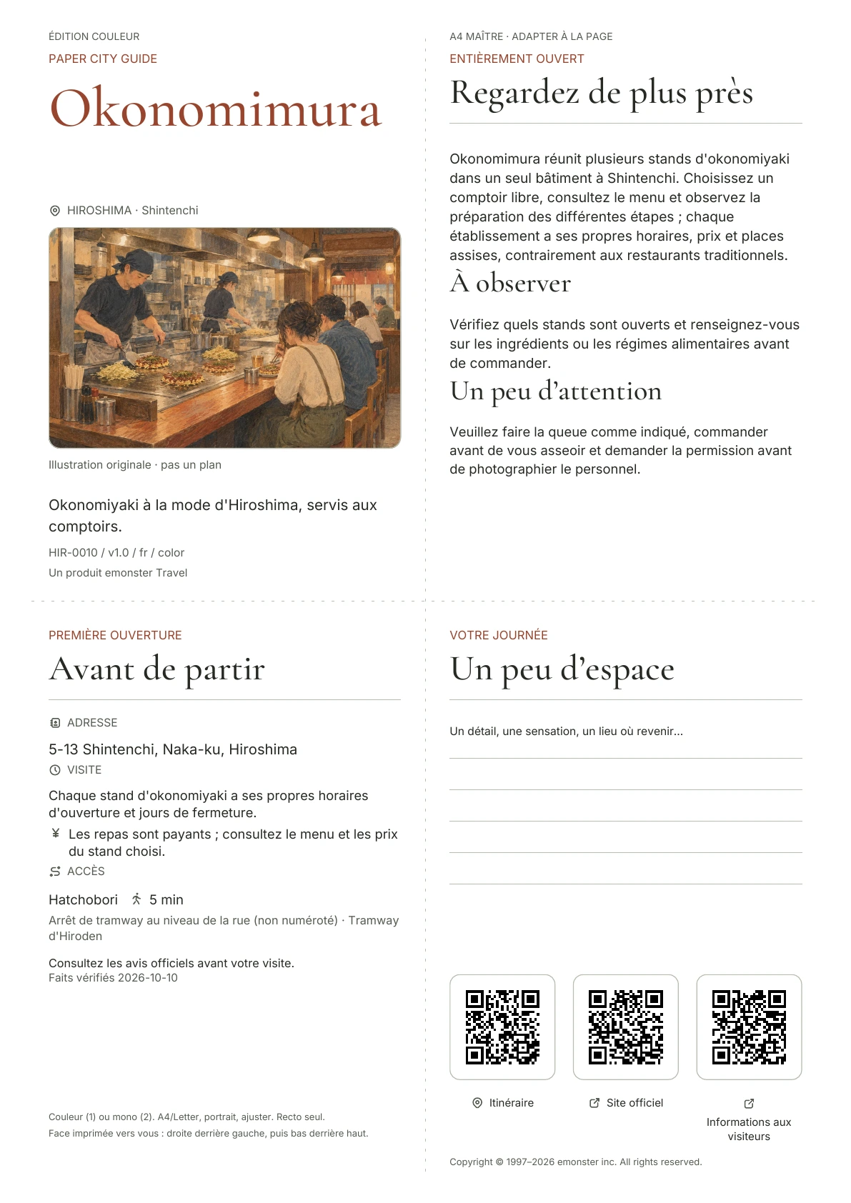 Couverture réelle du guide Okonomimura · Édition couleur