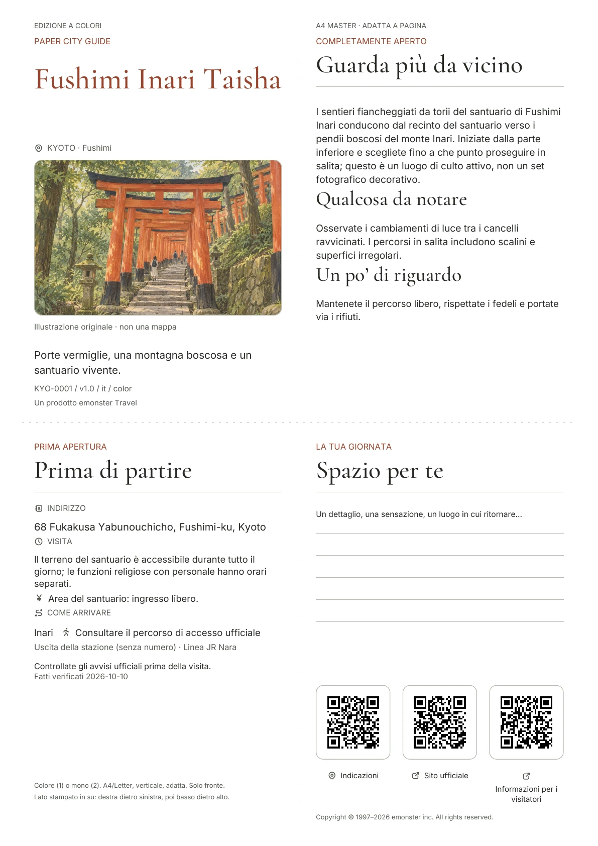 Copertina reale della guida Fushimi Inari Taisha · Edizione a colori