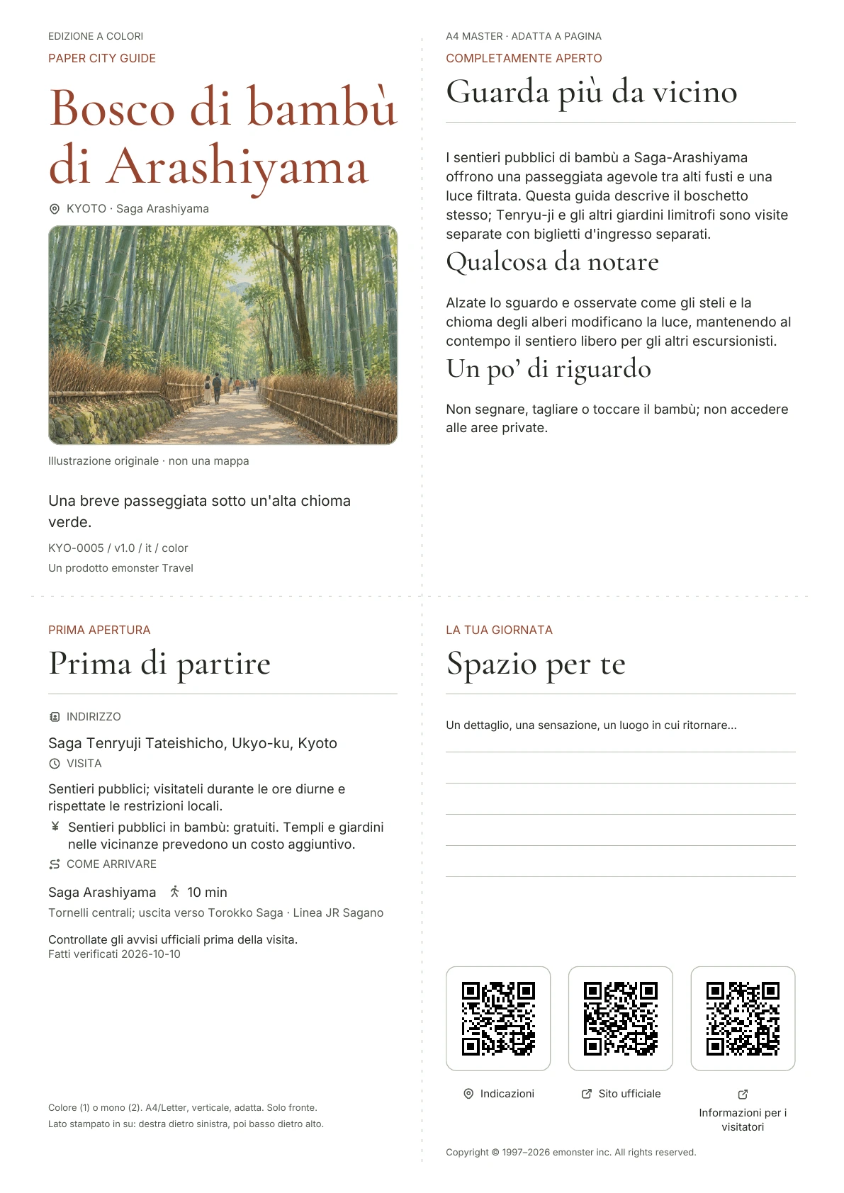 Copertina reale della guida Bosco di bambù di Arashiyama · Edizione a colori