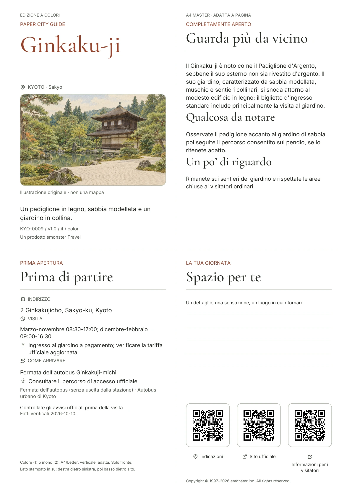 Copertina reale della guida Ginkaku-ji · Edizione a colori