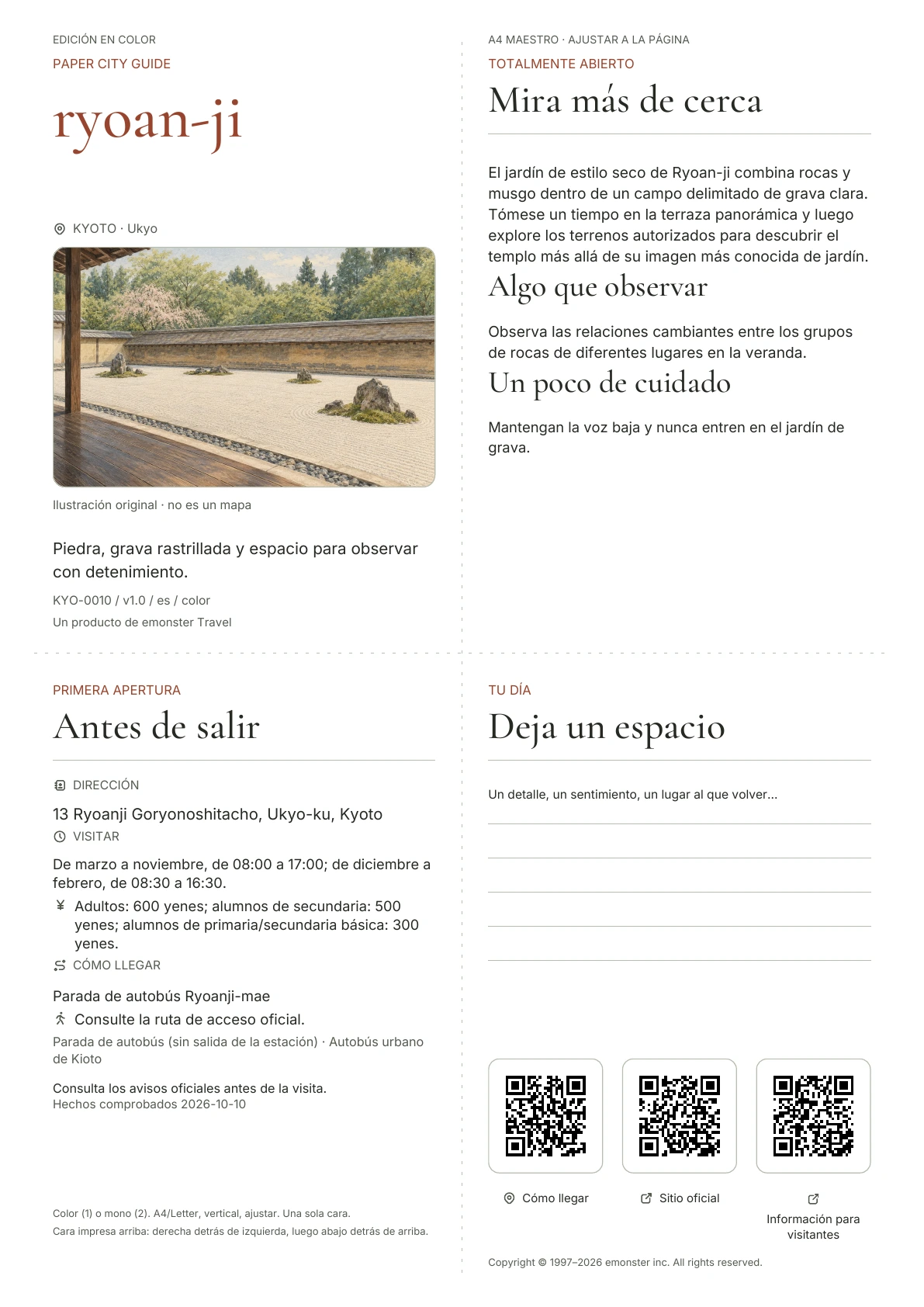 Portada real de la guía ryoan-ji · Edición en color