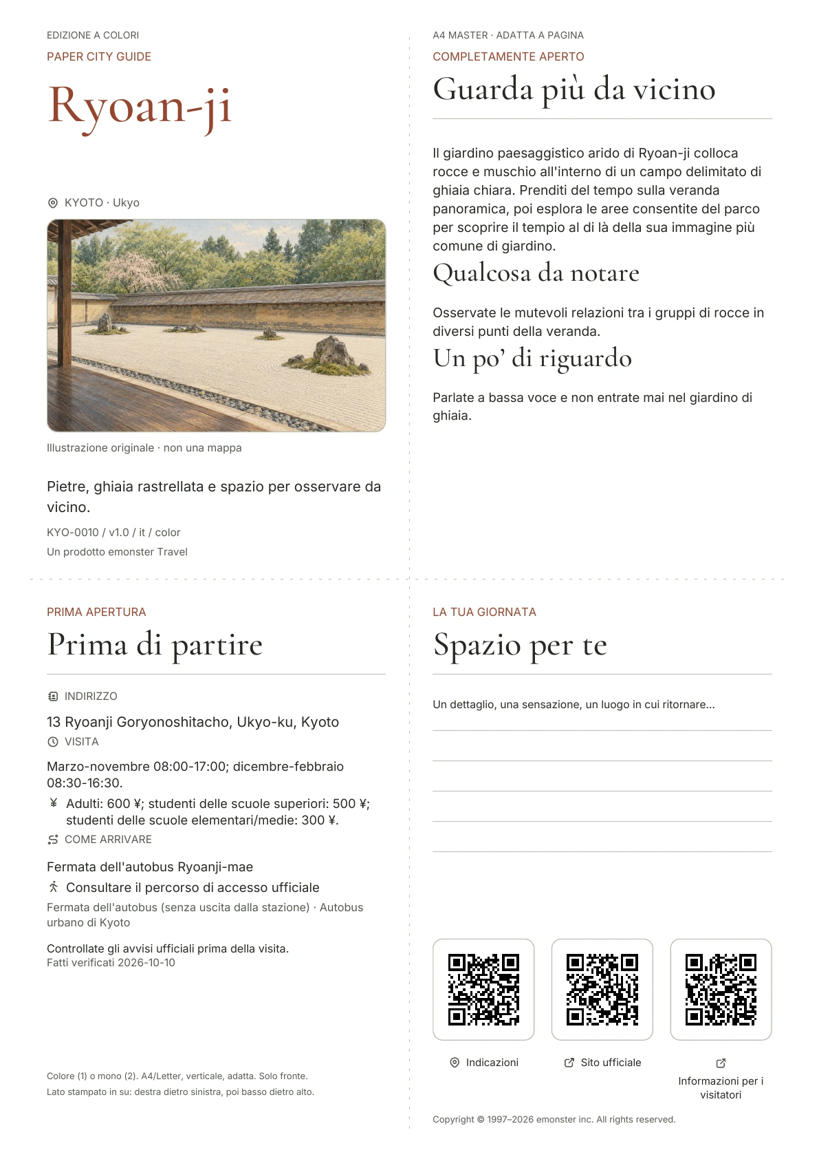Copertina reale della guida Ryoan-ji · Edizione a colori