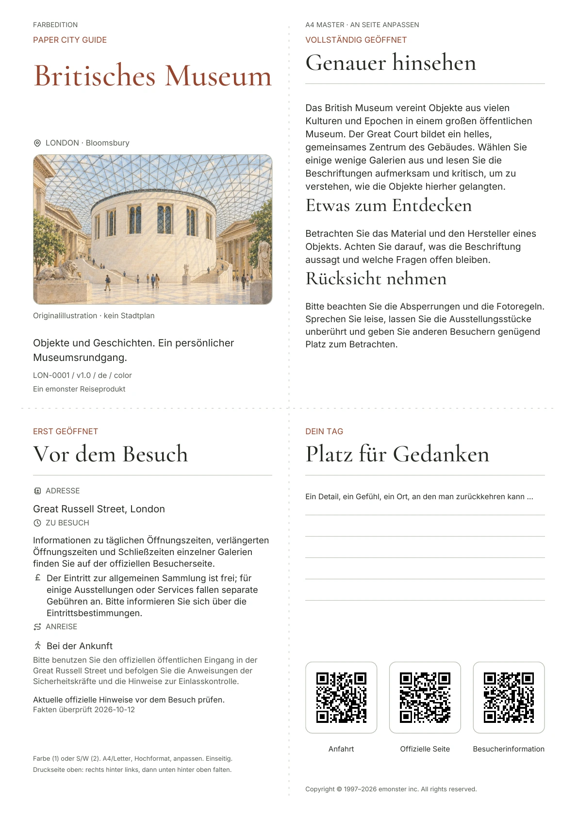 Tatsächliches Titelblatt: Britisches Museum · Farbausgabe