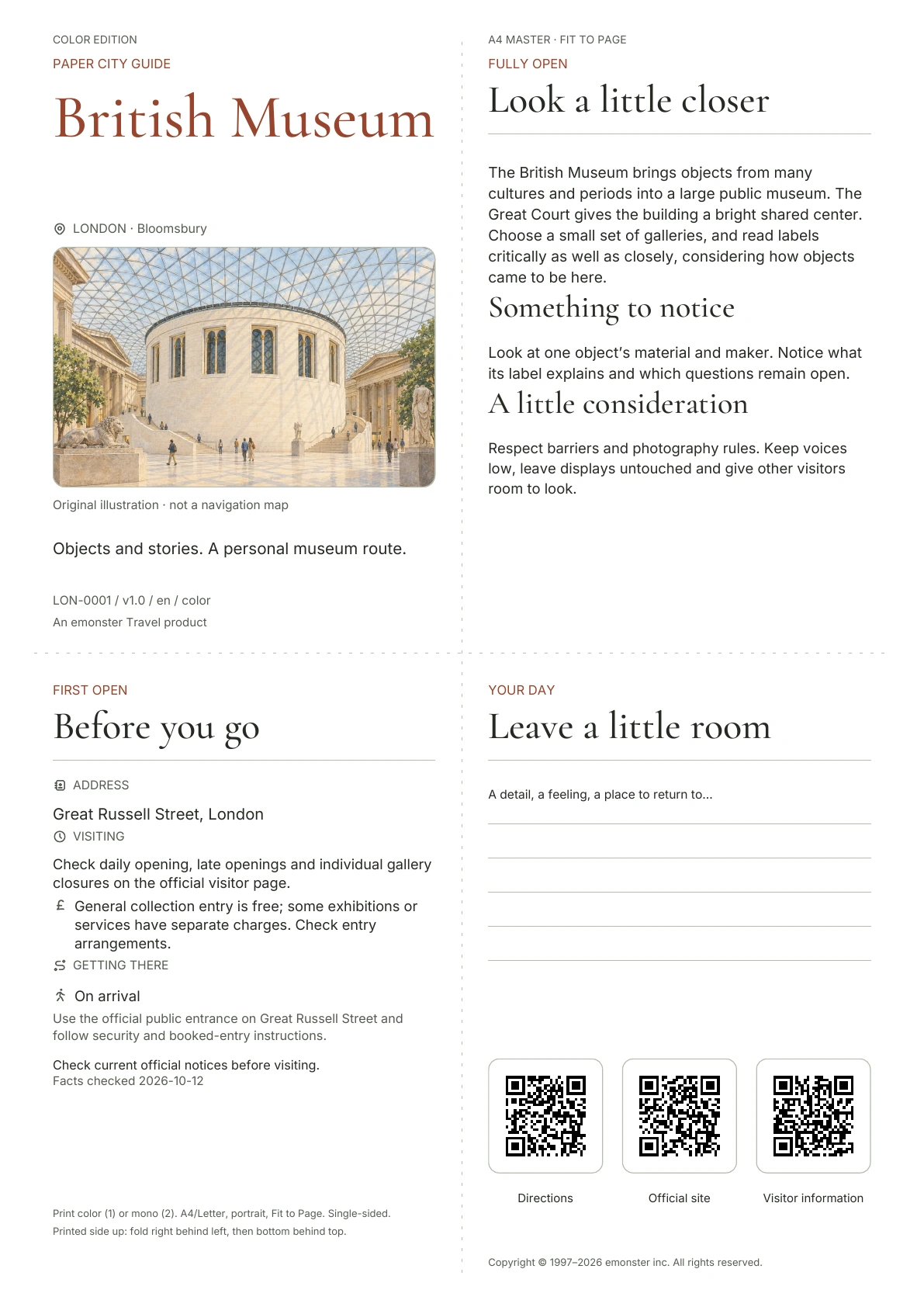Actual British Museum guide cover · Color edition