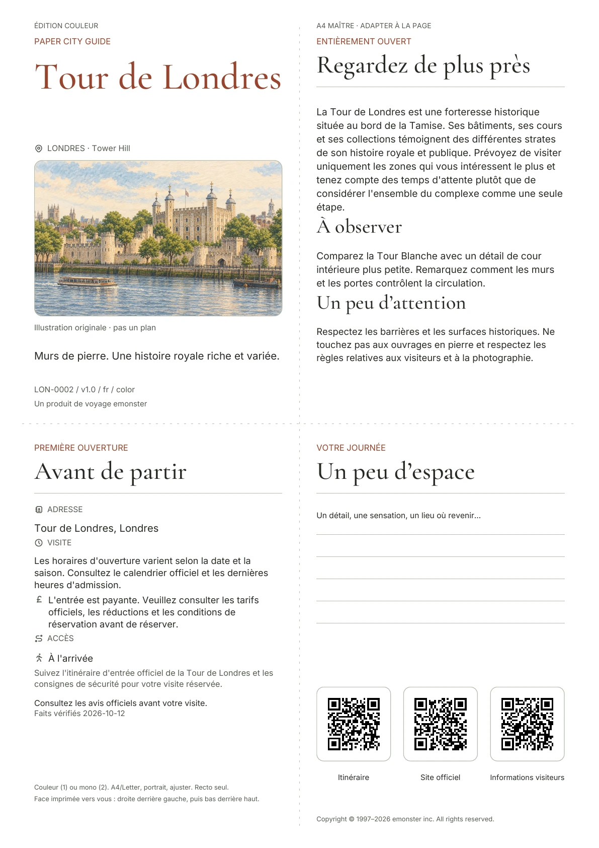 Couverture réelle du guide Tour de Londres · Édition couleur