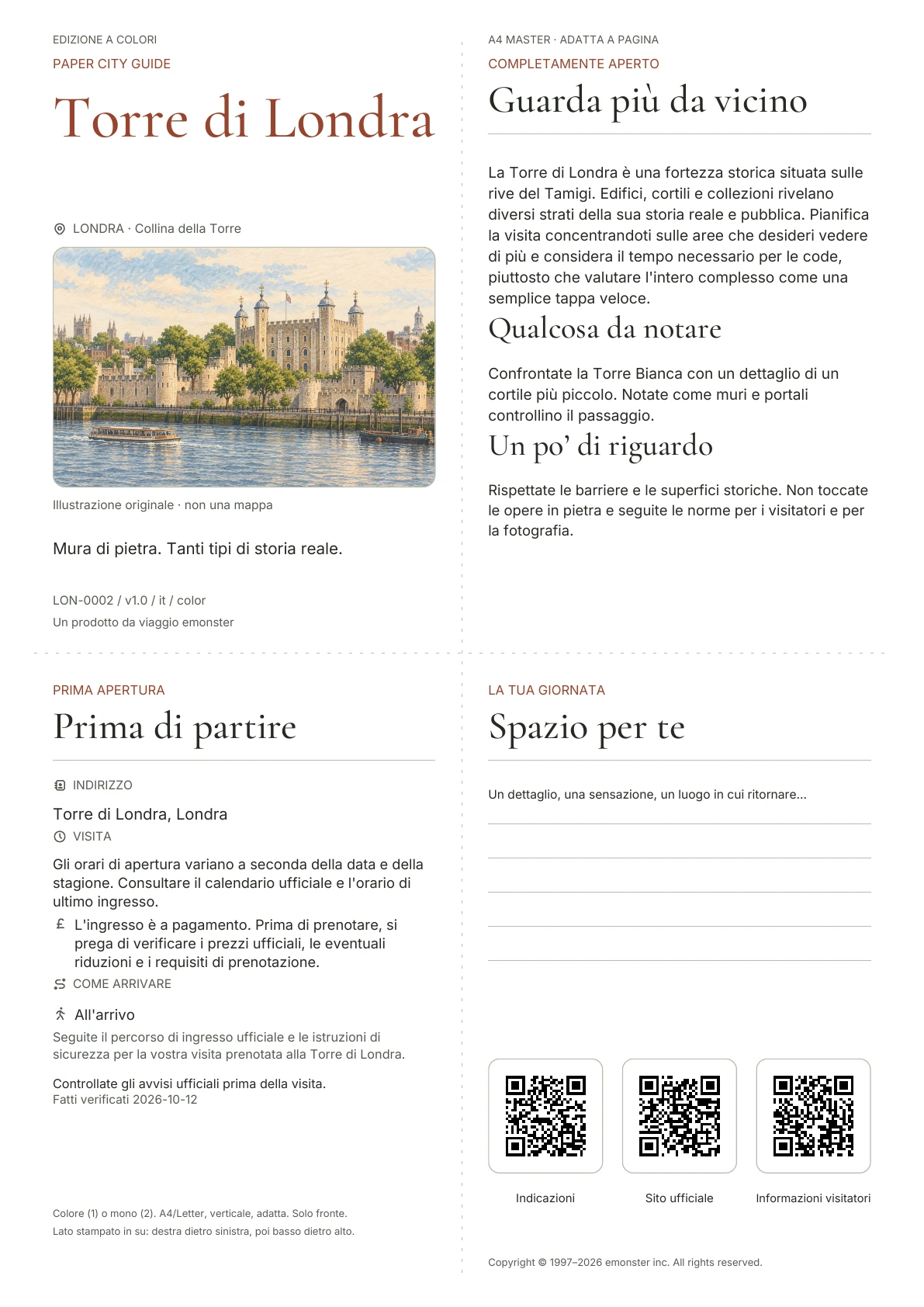 Copertina reale della guida Torre di Londra · Edizione a colori