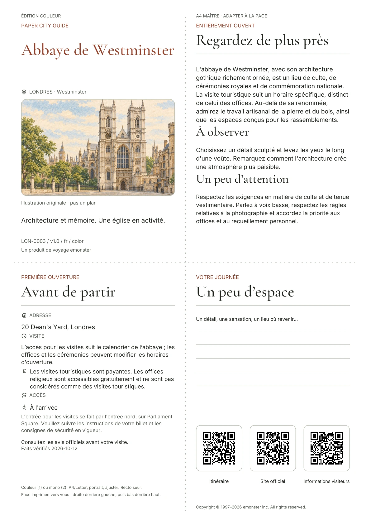Couverture réelle du guide Abbaye de Westminster · Édition couleur