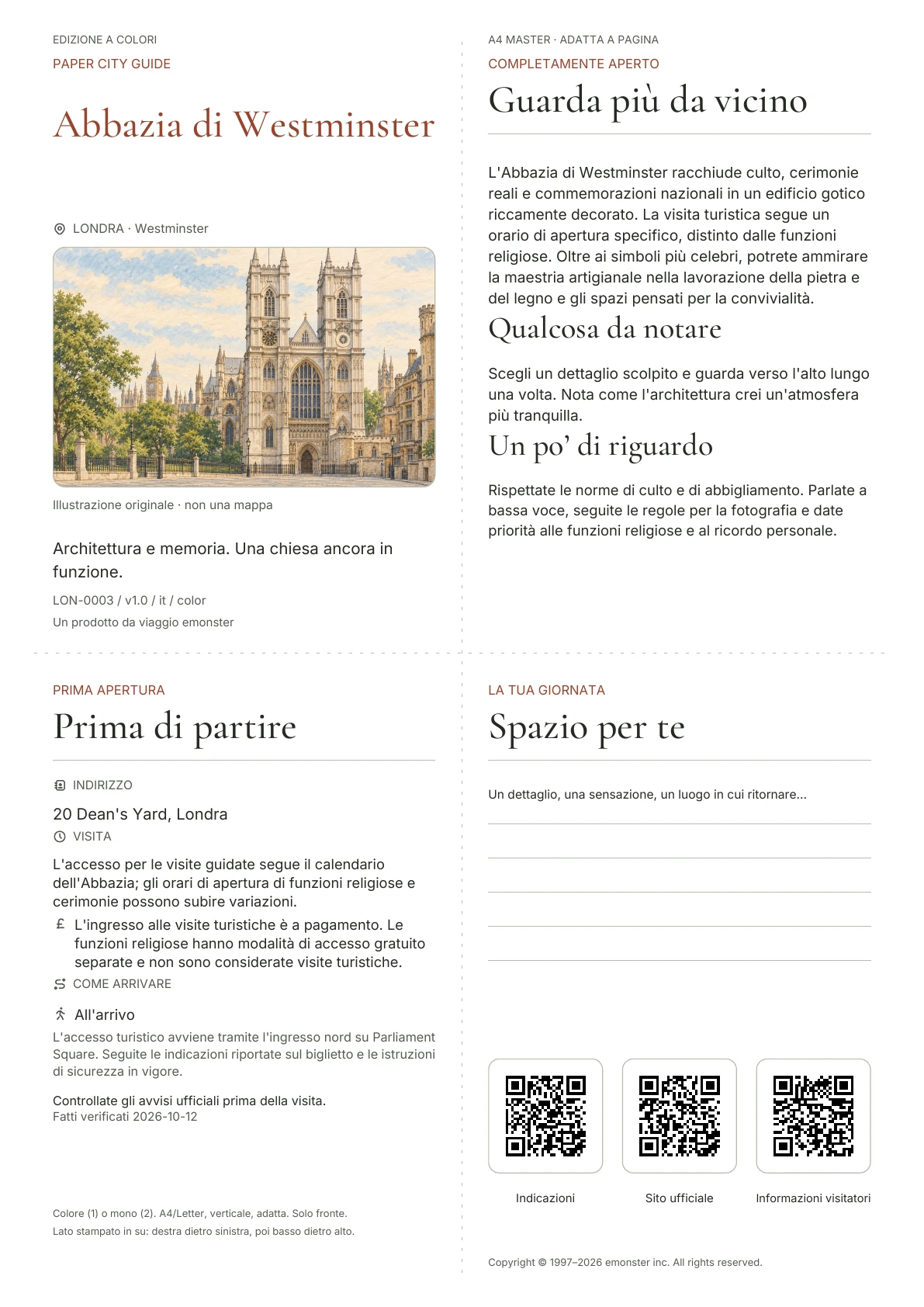 Copertina reale della guida Abbazia di Westminster · Edizione a colori