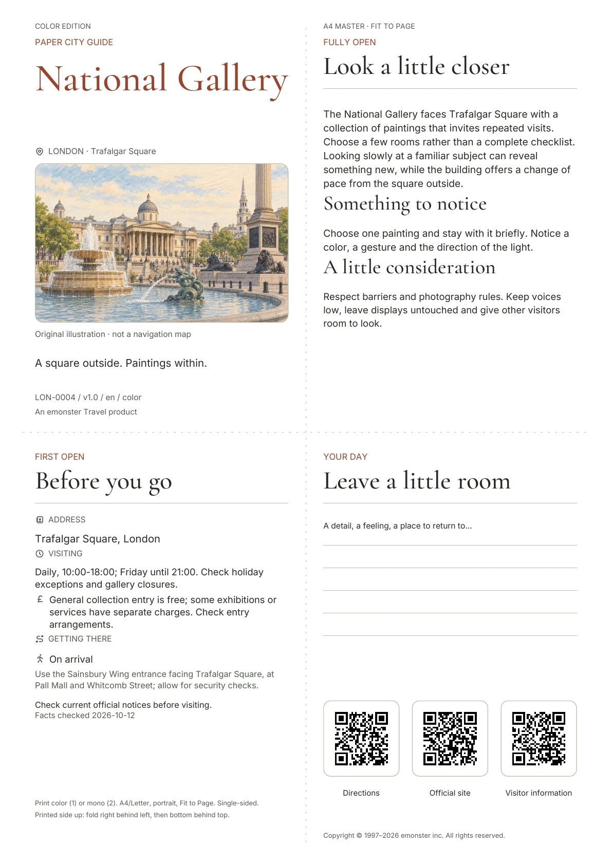 Actual National Gallery guide cover · Color edition