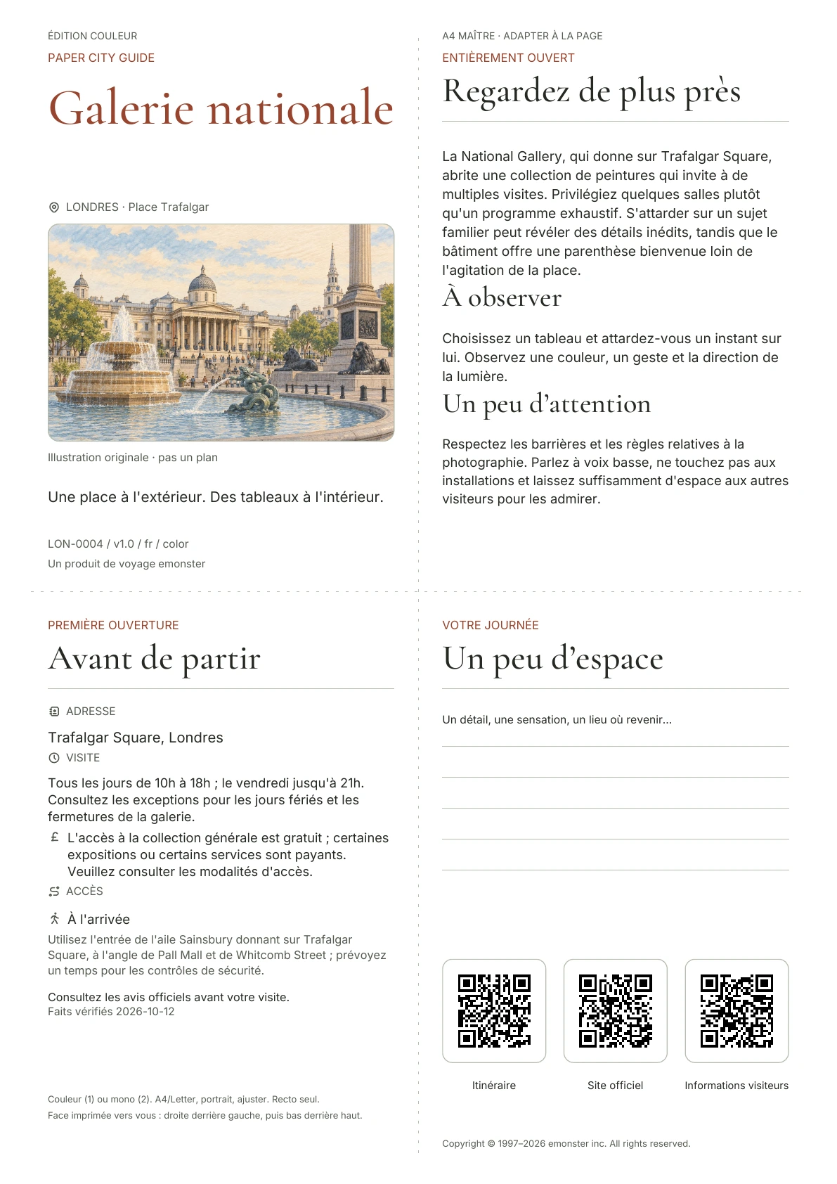 Couverture réelle du guide Galerie nationale · Édition couleur