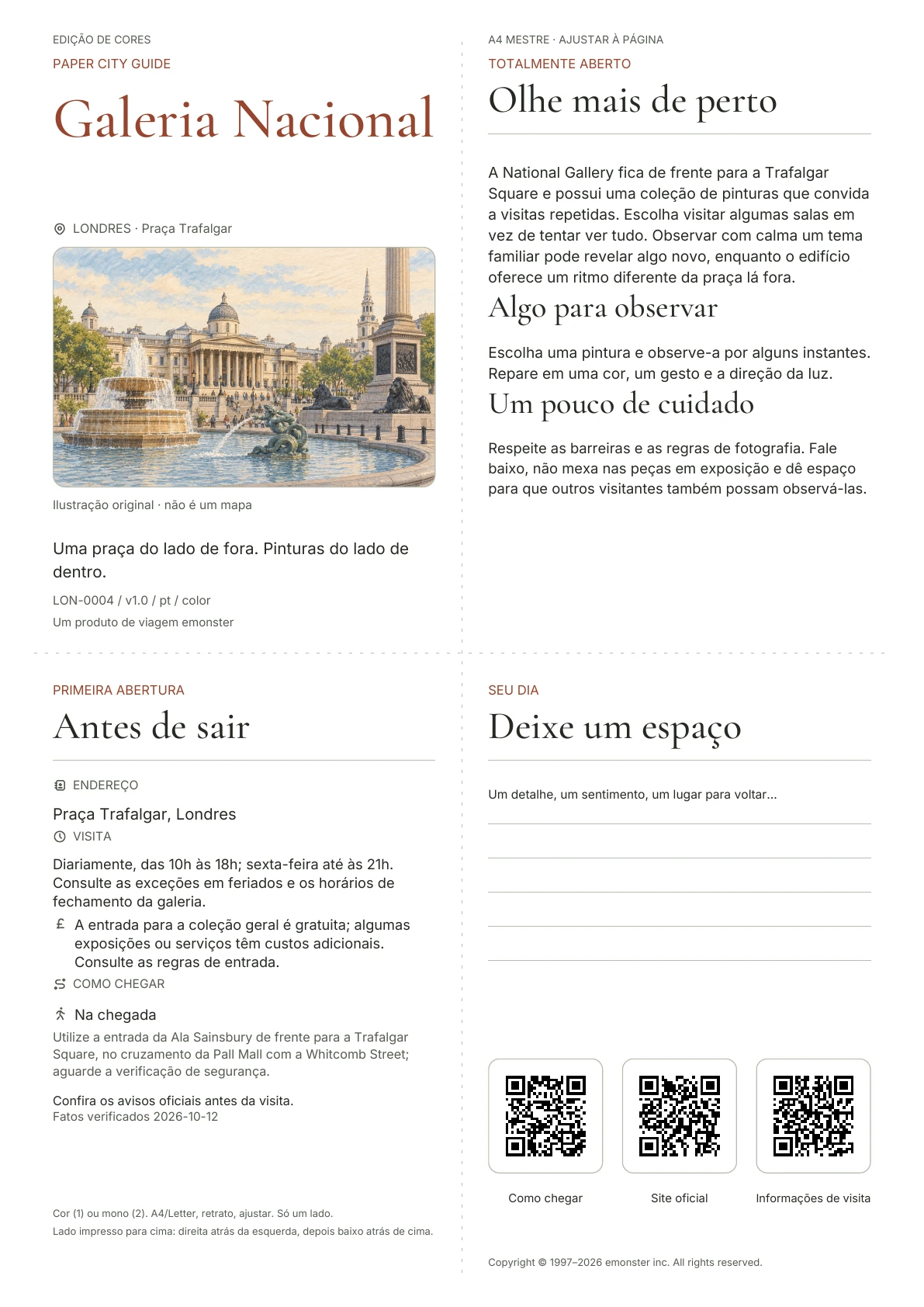 Capa real do guia Galeria Nacional · Edição colorida