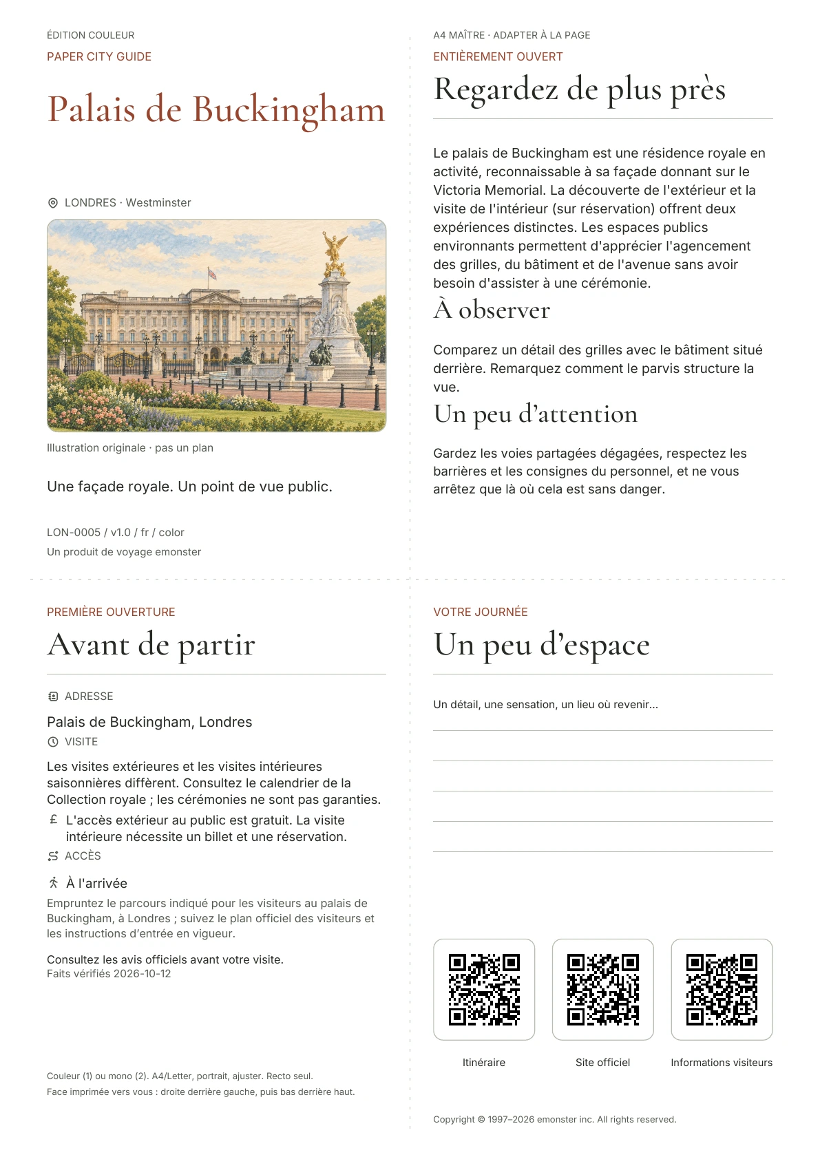 Couverture réelle du guide Palais de Buckingham · Édition couleur