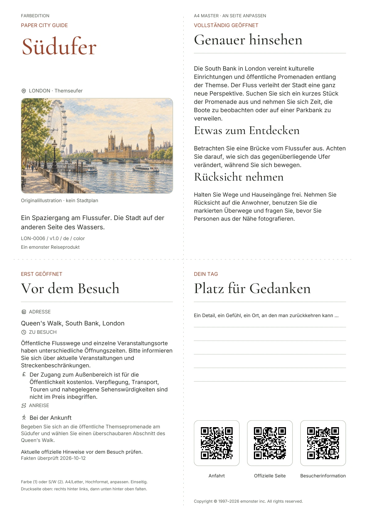 Tatsächliches Titelblatt: Südufer · Farbausgabe