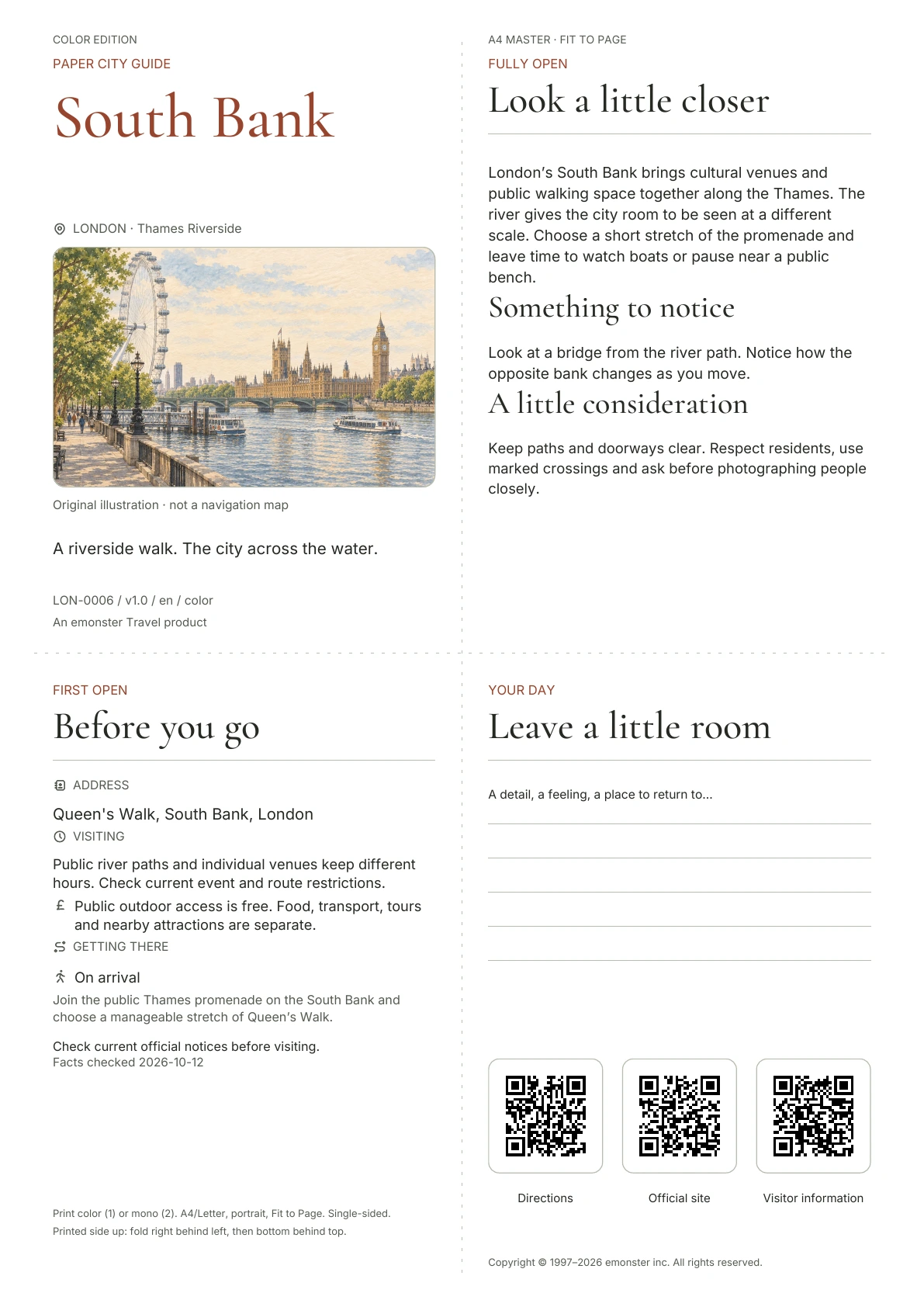 Actual South Bank guide cover · Color edition