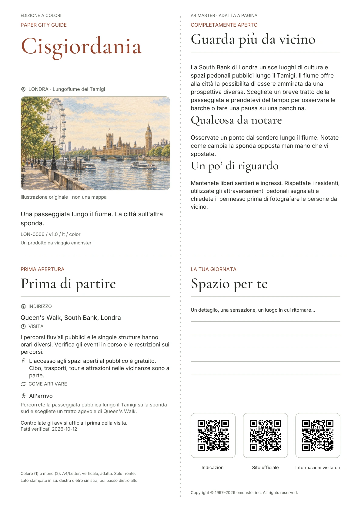 Copertina reale della guida Cisgiordania · Edizione a colori