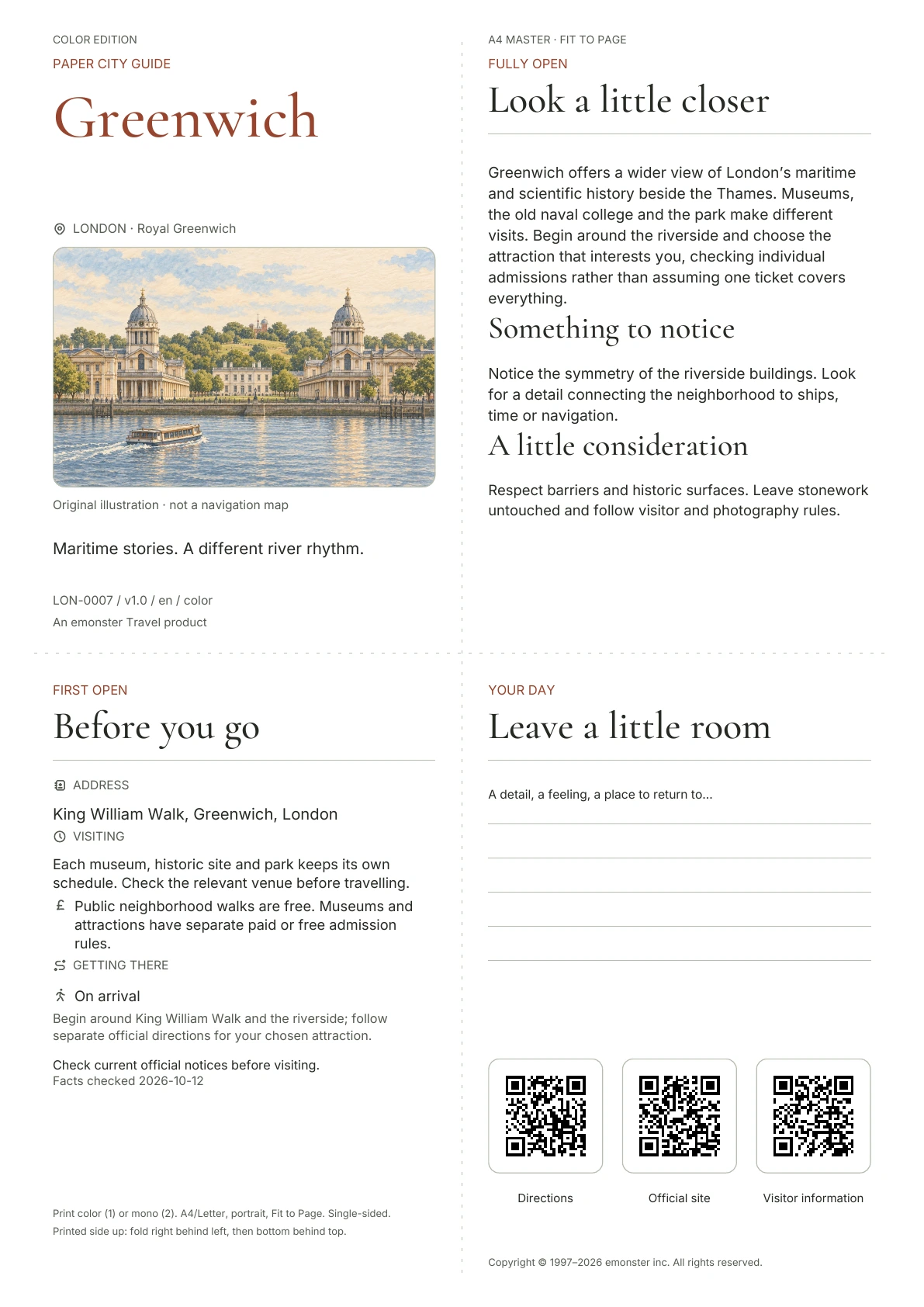 Actual Greenwich guide cover · Color edition