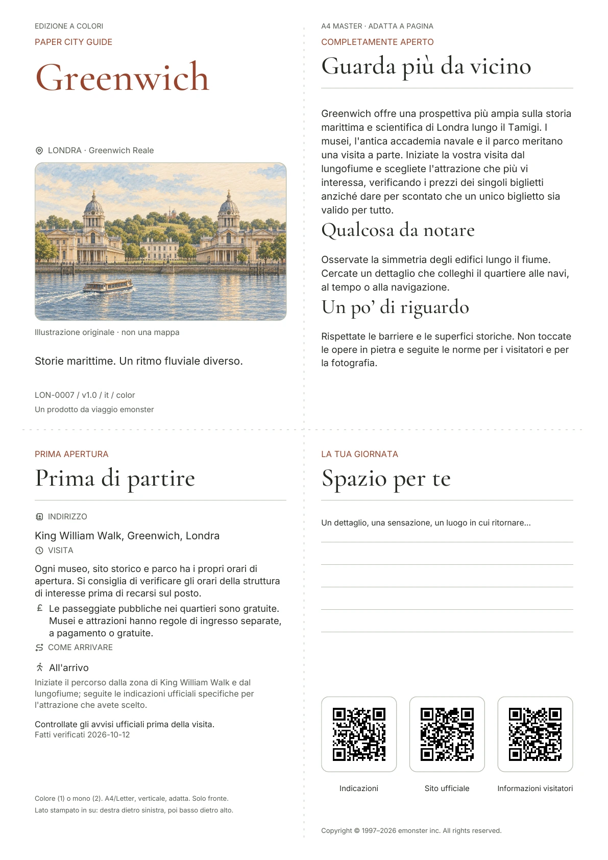 Copertina reale della guida Greenwich · Edizione a colori