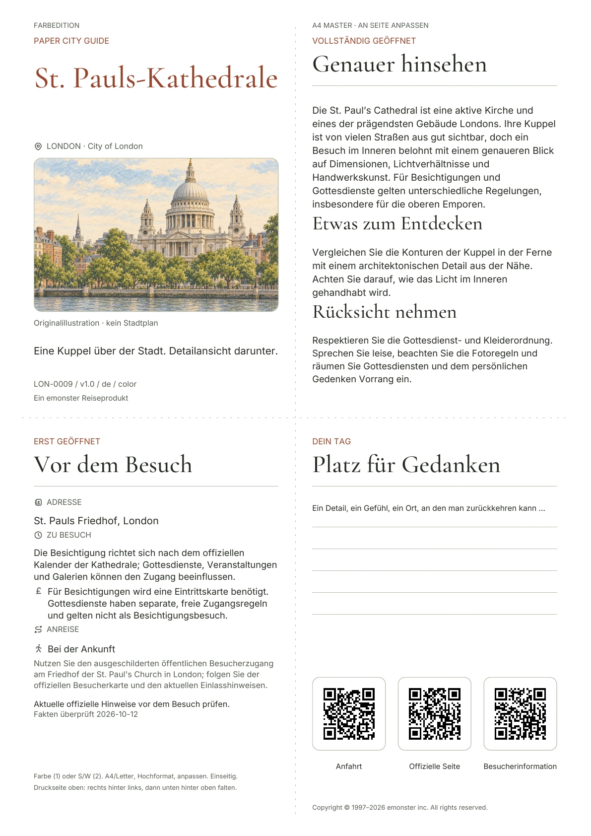 Tatsächliches Titelblatt: St. Pauls-Kathedrale · Farbausgabe