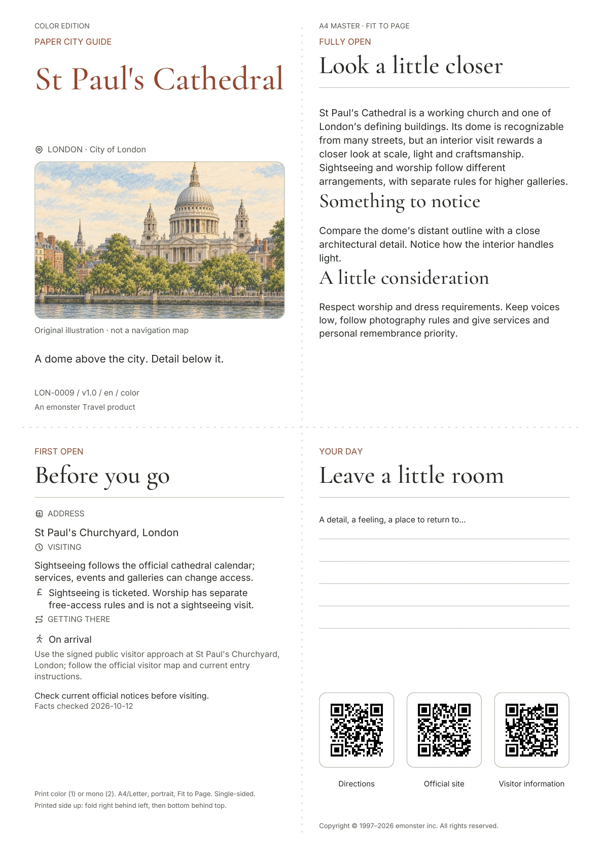 Actual St Paul's Cathedral guide cover · Color edition