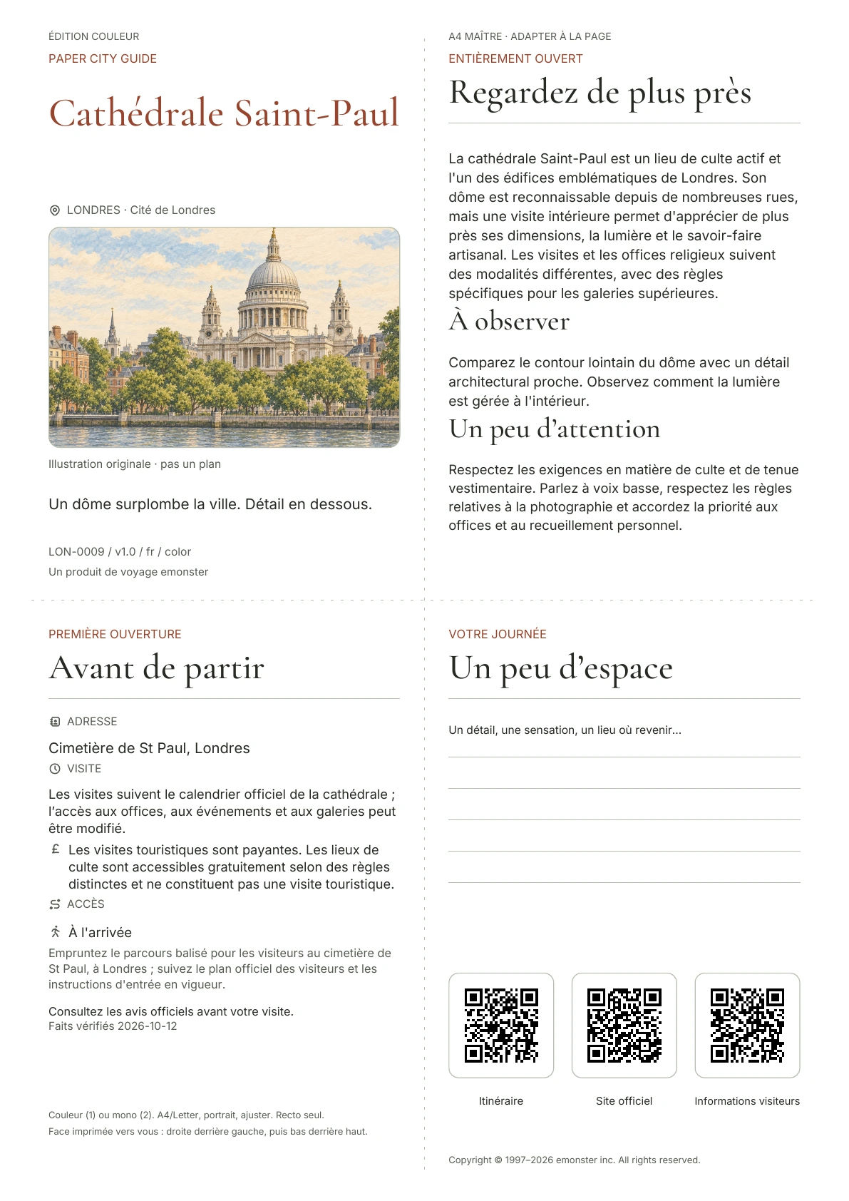 Couverture réelle du guide Cathédrale Saint-Paul · Édition couleur