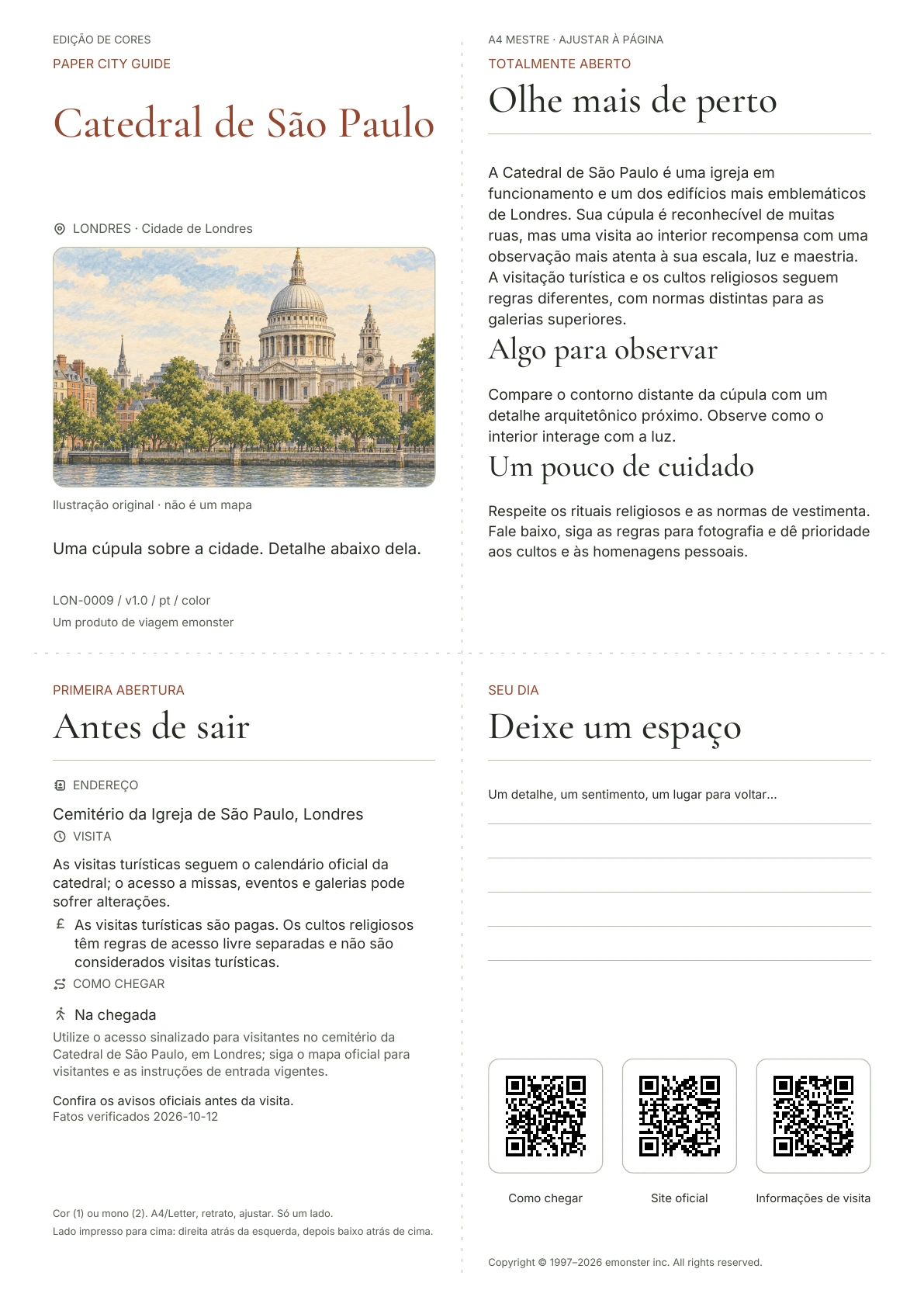Capa real do guia Catedral de São Paulo · Edição colorida