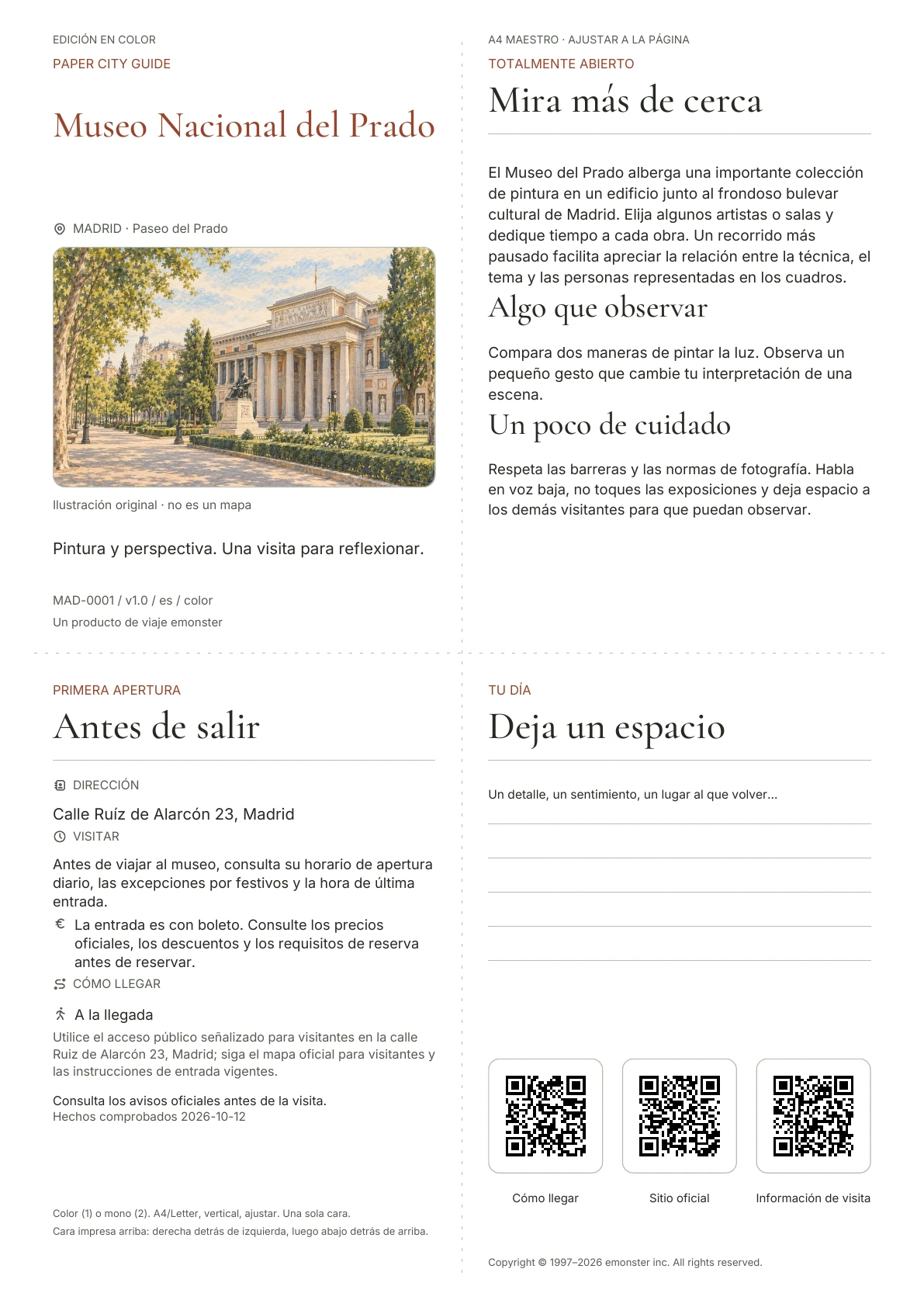 Portada real de la guía Museo Nacional del Prado · Edición en color