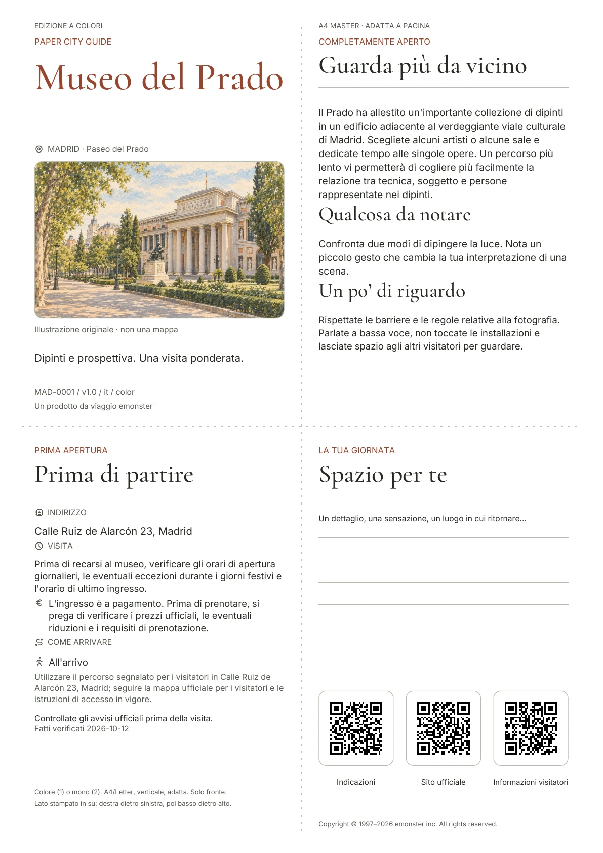 Copertina reale della guida Museo del Prado · Edizione a colori
