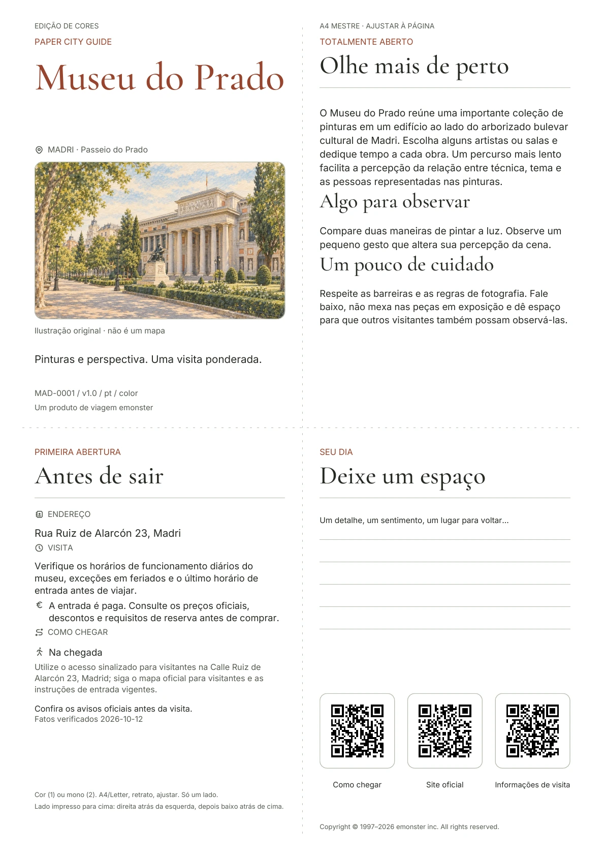 Capa real do guia Museu do Prado · Edição colorida