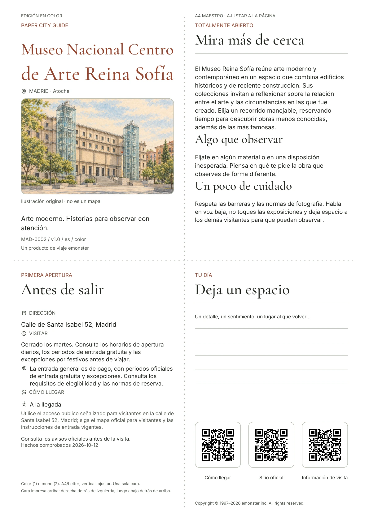 Portada real de la guía Museo Nacional Centro de Arte Reina Sofía · Edición en color