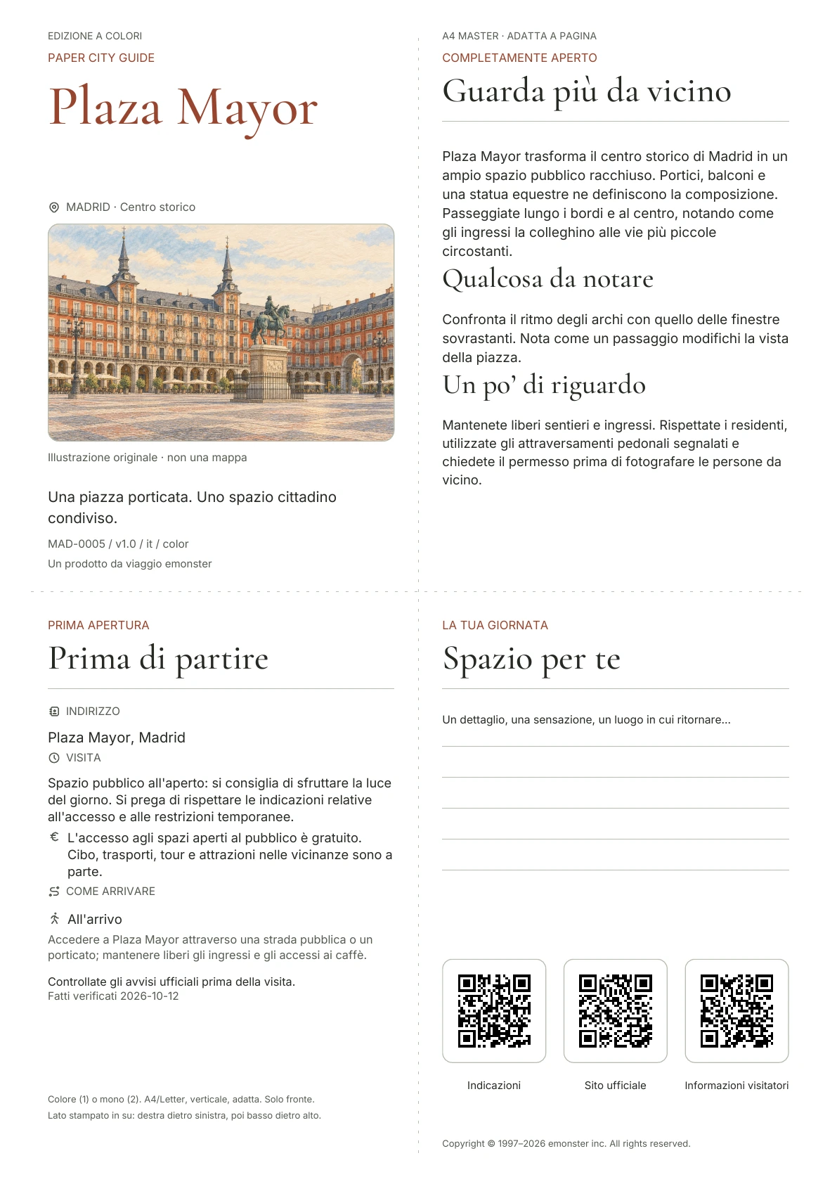 Copertina reale della guida Plaza Mayor · Edizione a colori