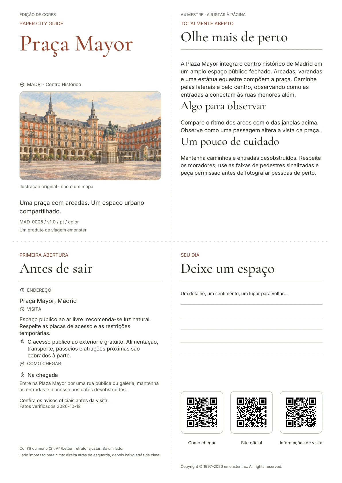 Capa real do guia Praça Mayor · Edição colorida
