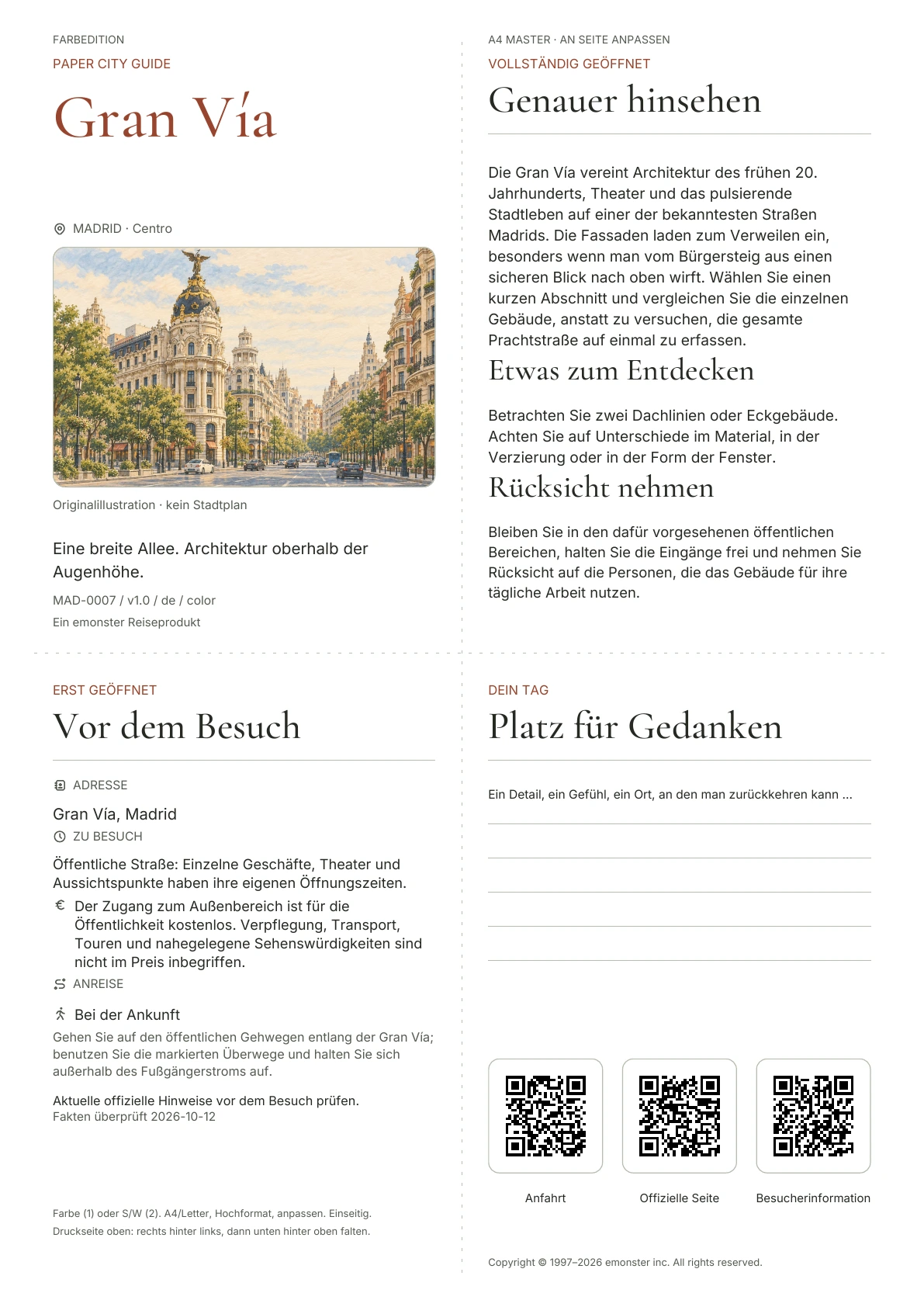 Tatsächliches Titelblatt: Gran Vía · Farbausgabe