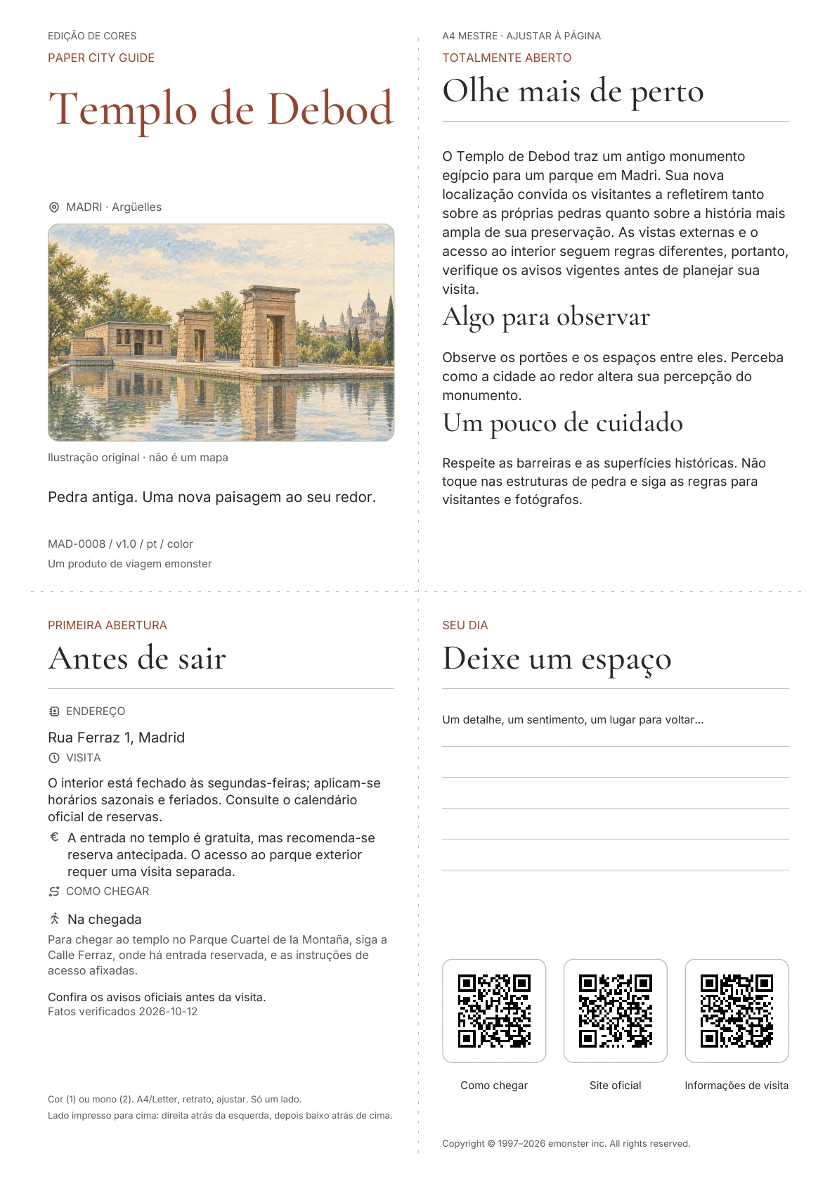 Capa real do guia Templo de Debod · Edição colorida