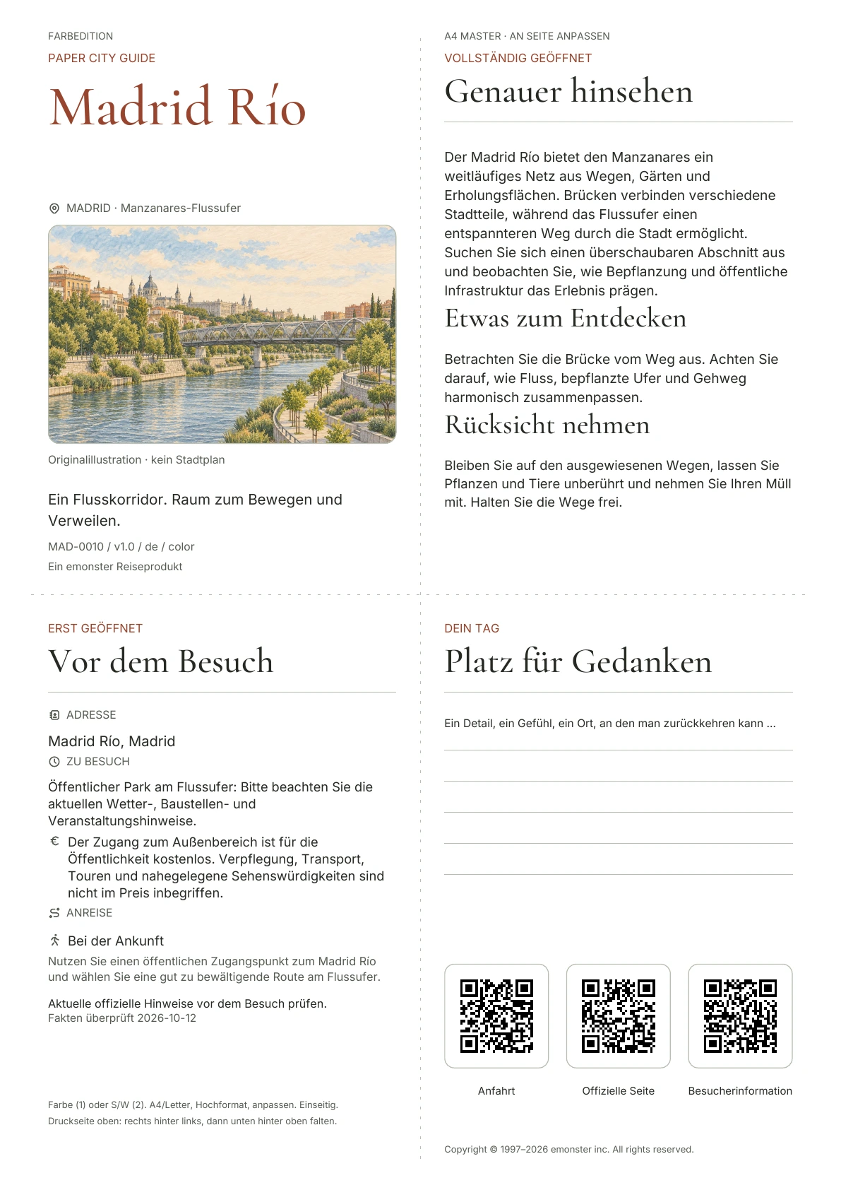 Tatsächliches Titelblatt: Madrid Río · Farbausgabe