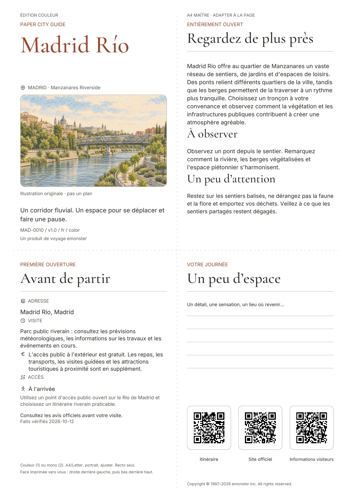 Couverture réelle du guide Madrid Río · Édition couleur