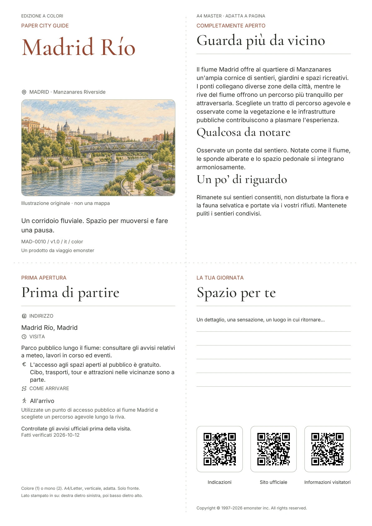 Copertina reale della guida Madrid Río · Edizione a colori
