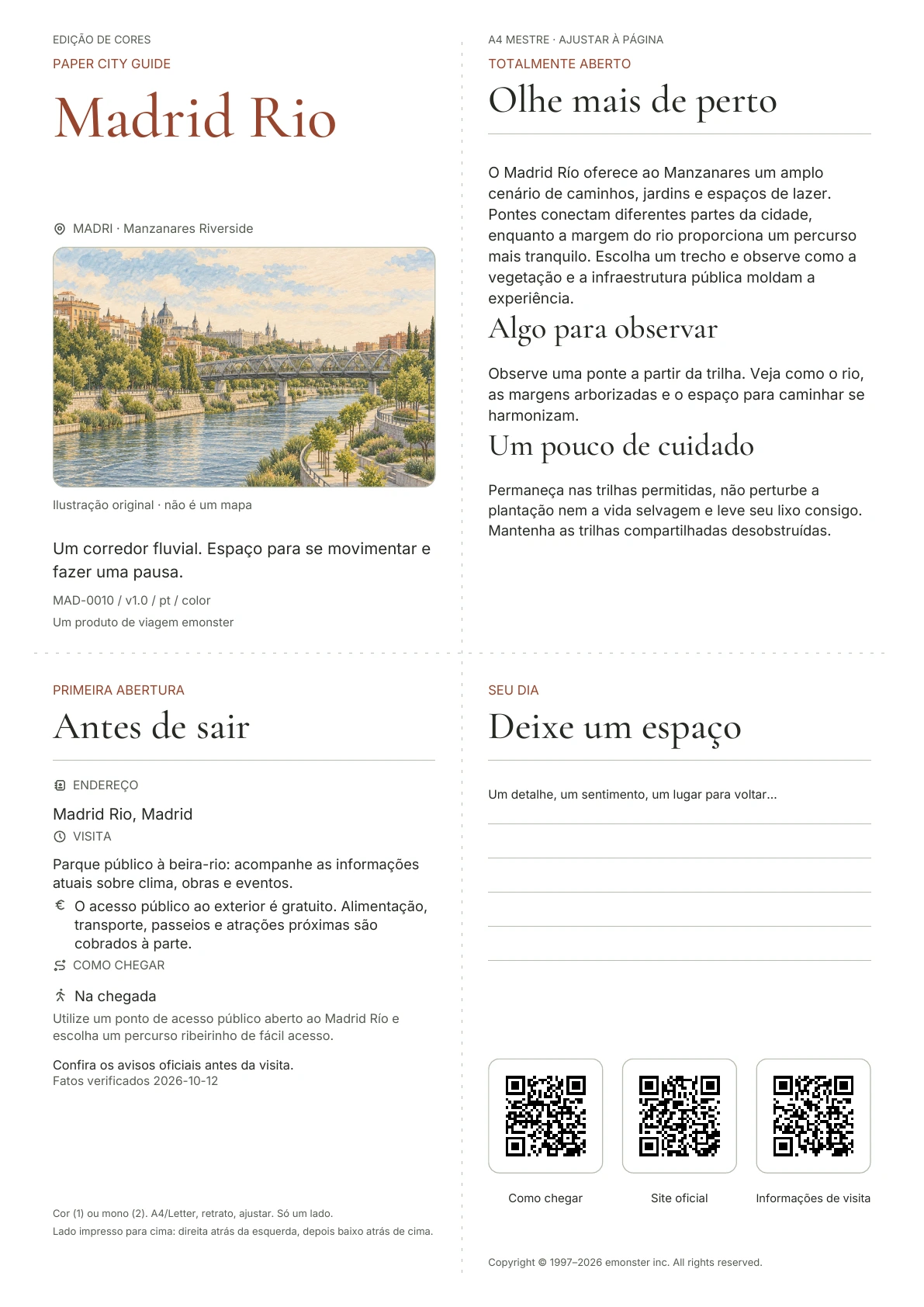 Capa real do guia Madrid Rio · Edição colorida