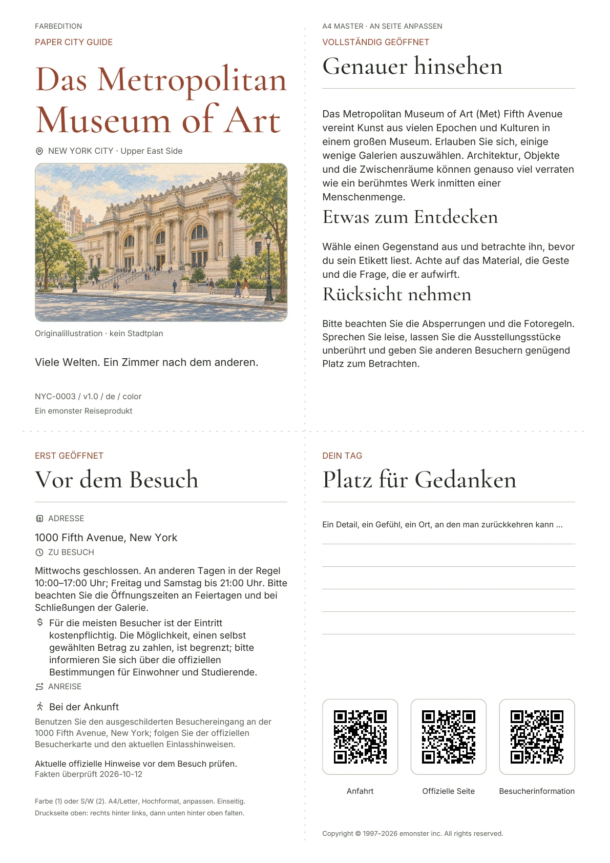 Tatsächliches Titelblatt: Das Metropolitan Museum of Art · Farbausgabe