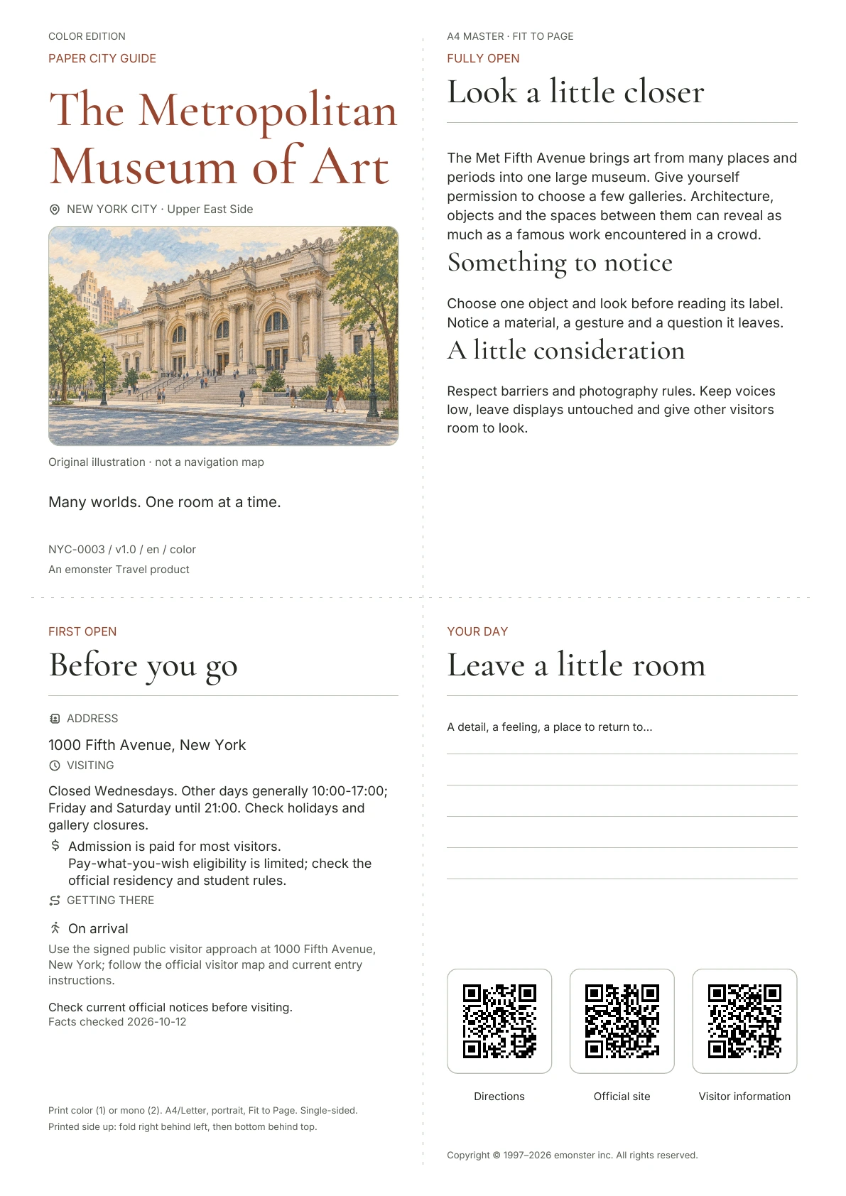 Actual The Metropolitan Museum of Art guide cover · Color edition