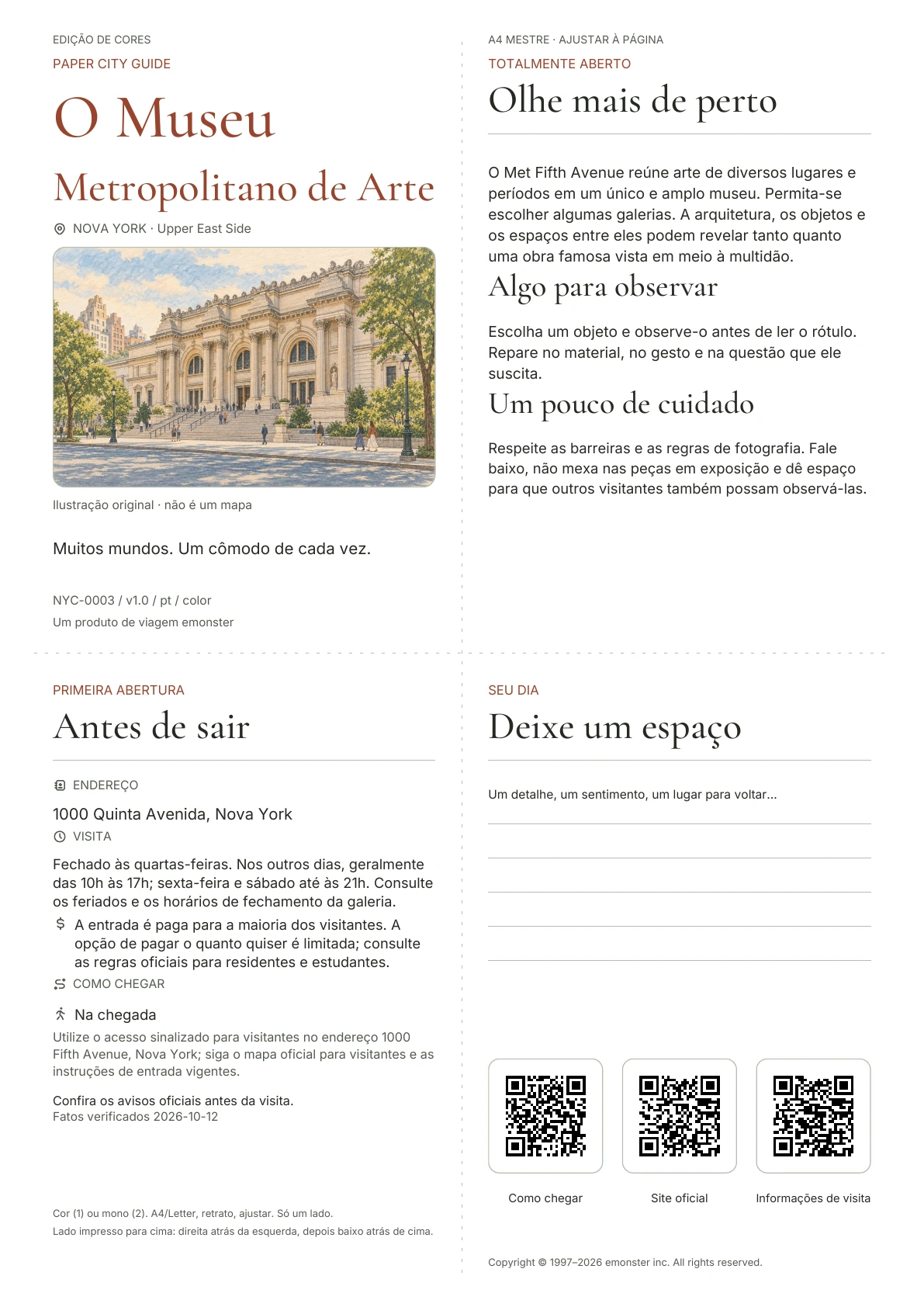 Capa real do guia O Museu Metropolitano de Arte · Edição colorida