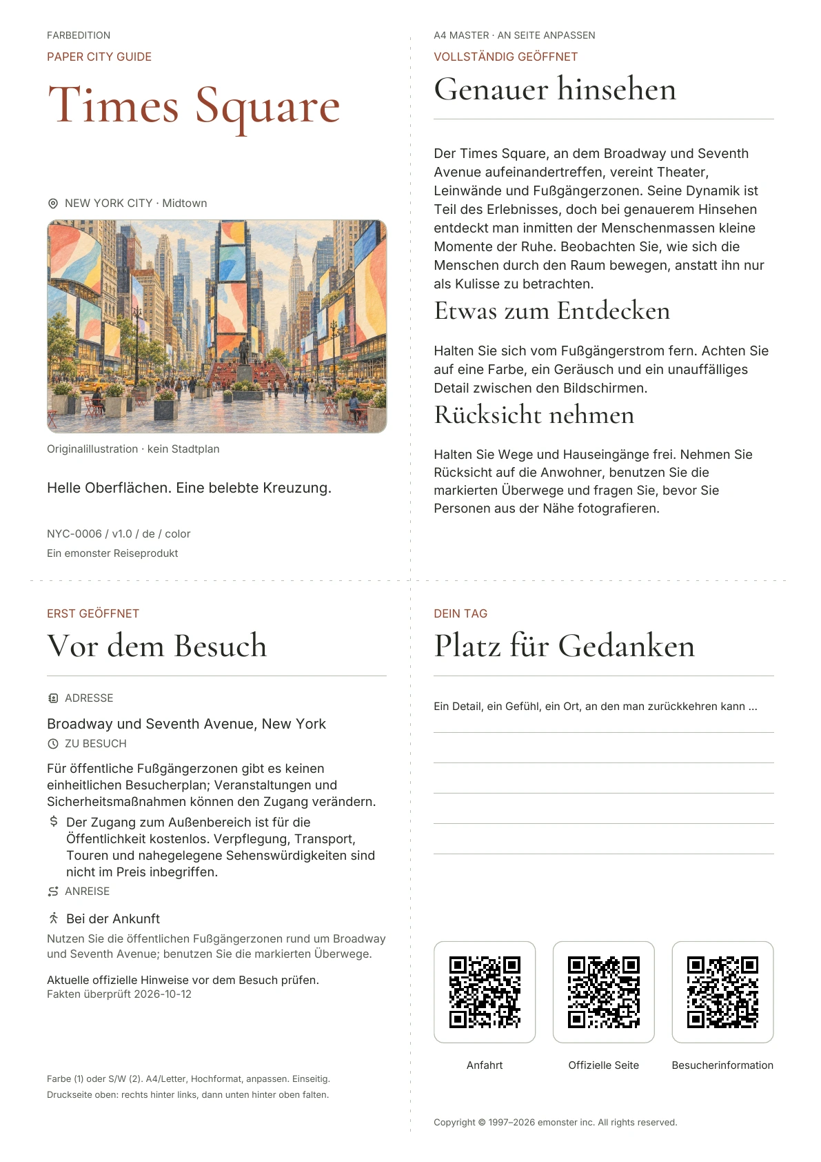 Tatsächliches Titelblatt: Times Square · Farbausgabe