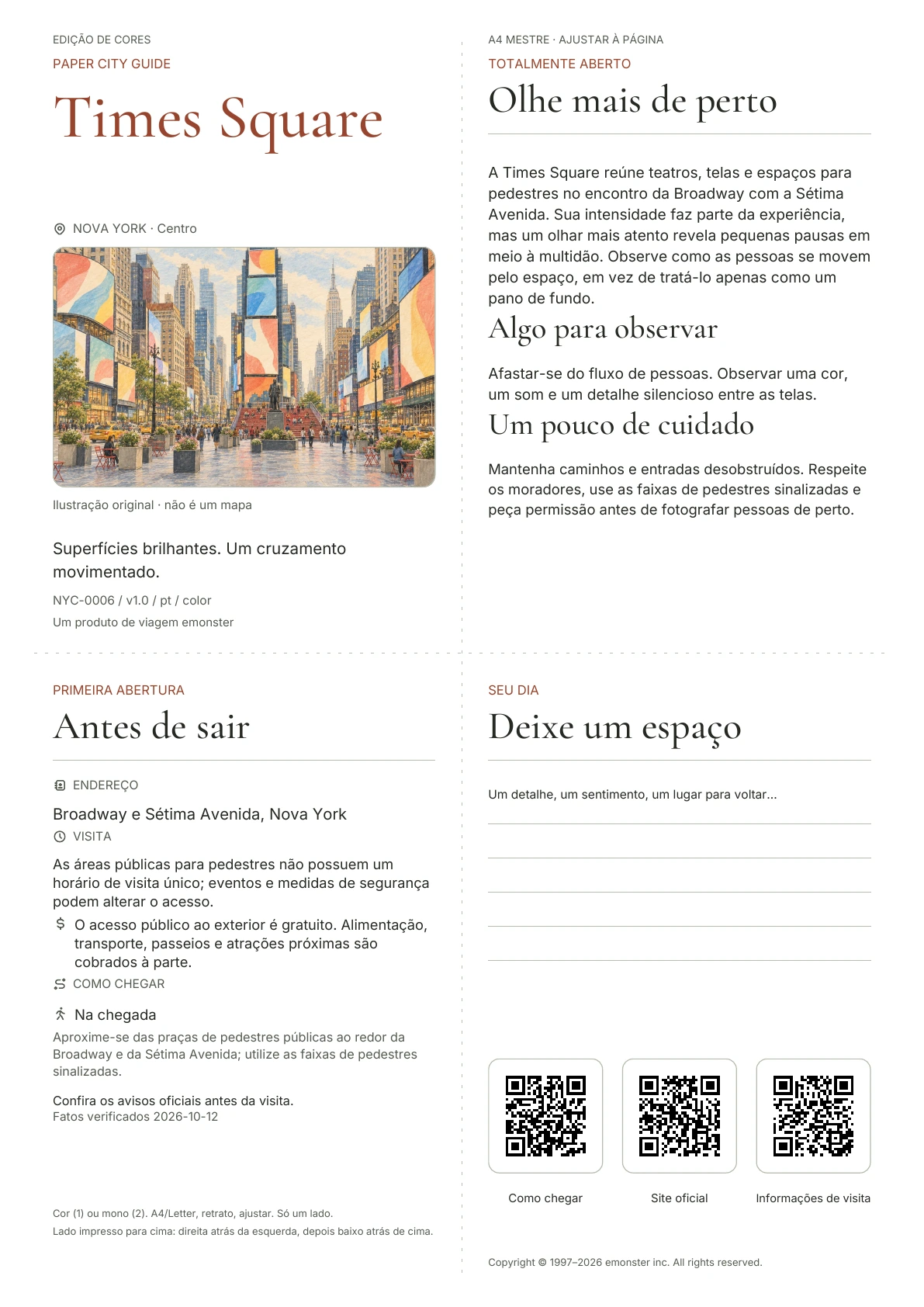 Capa real do guia Times Square · Edição colorida