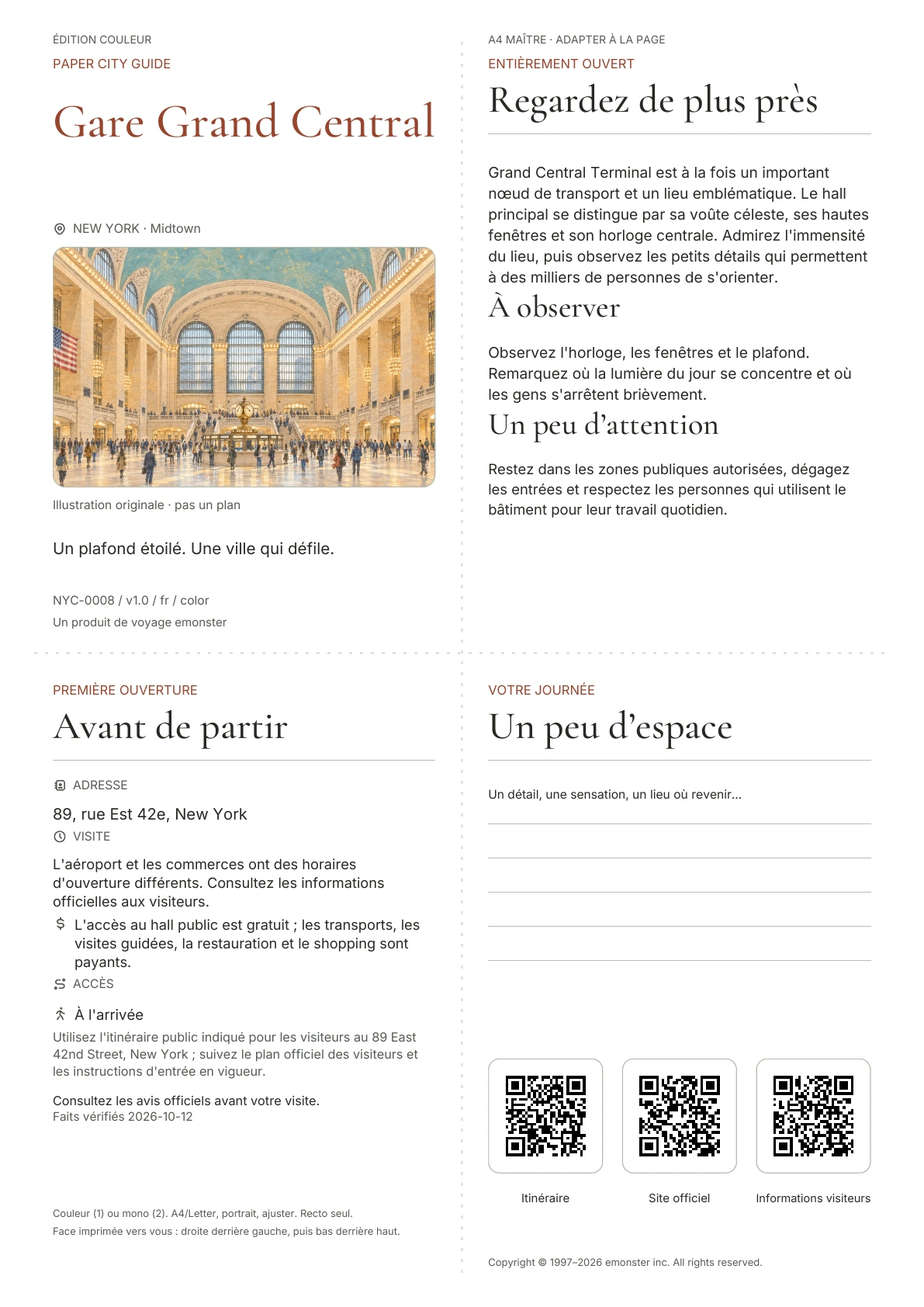 Couverture réelle du guide Gare Grand Central · Édition couleur